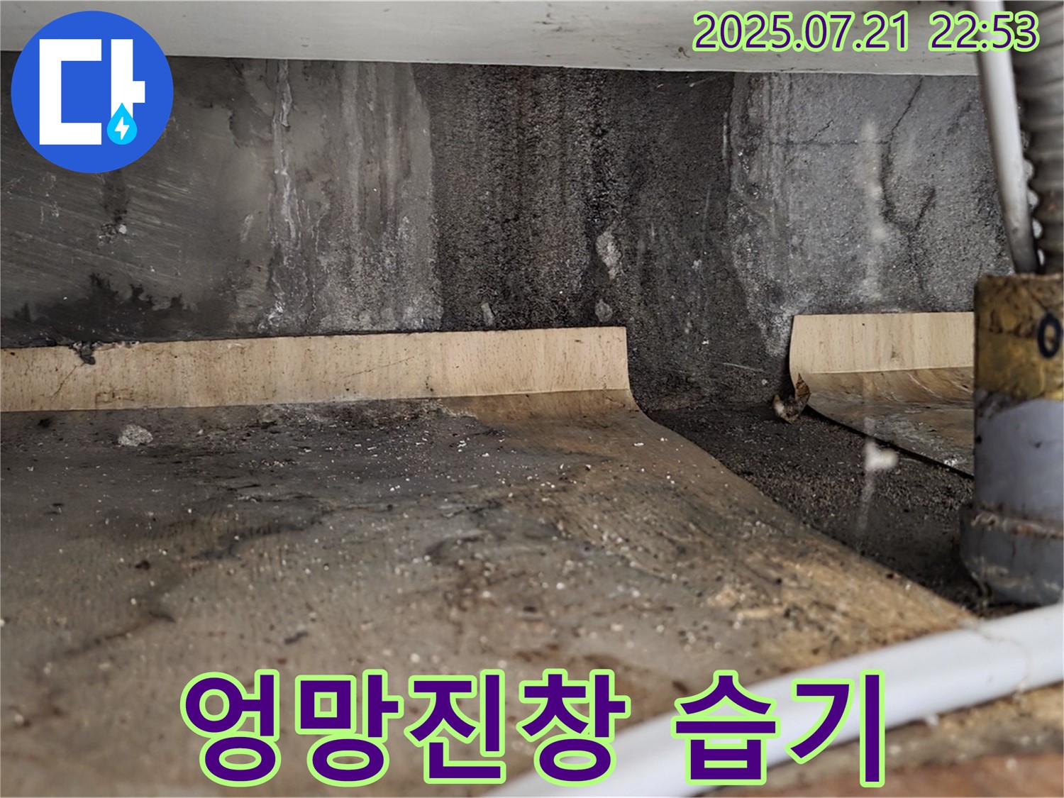남양주시 진건읍 사릉리 싱크대 하부 - 물이 흥건하고 곰팡이와 습기로 엉망진창입니다!