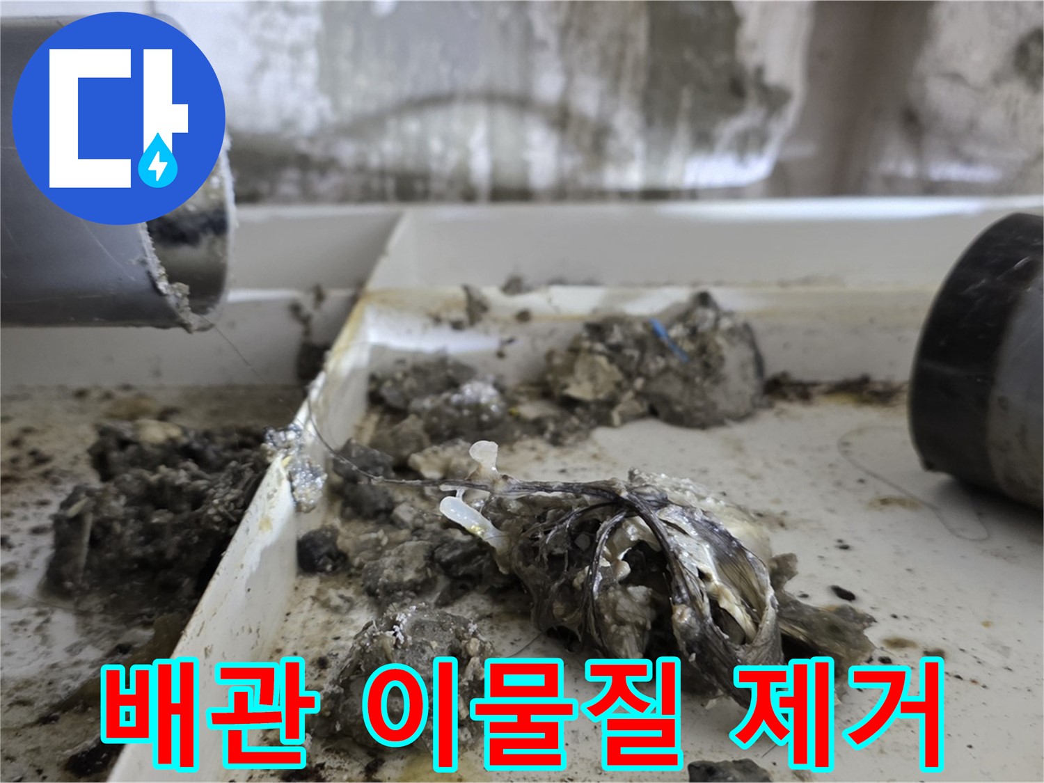 배관 속 이물질 제거 작업 - 노원구 중계동 라이프청구신동아아파트 누수 문제 해결