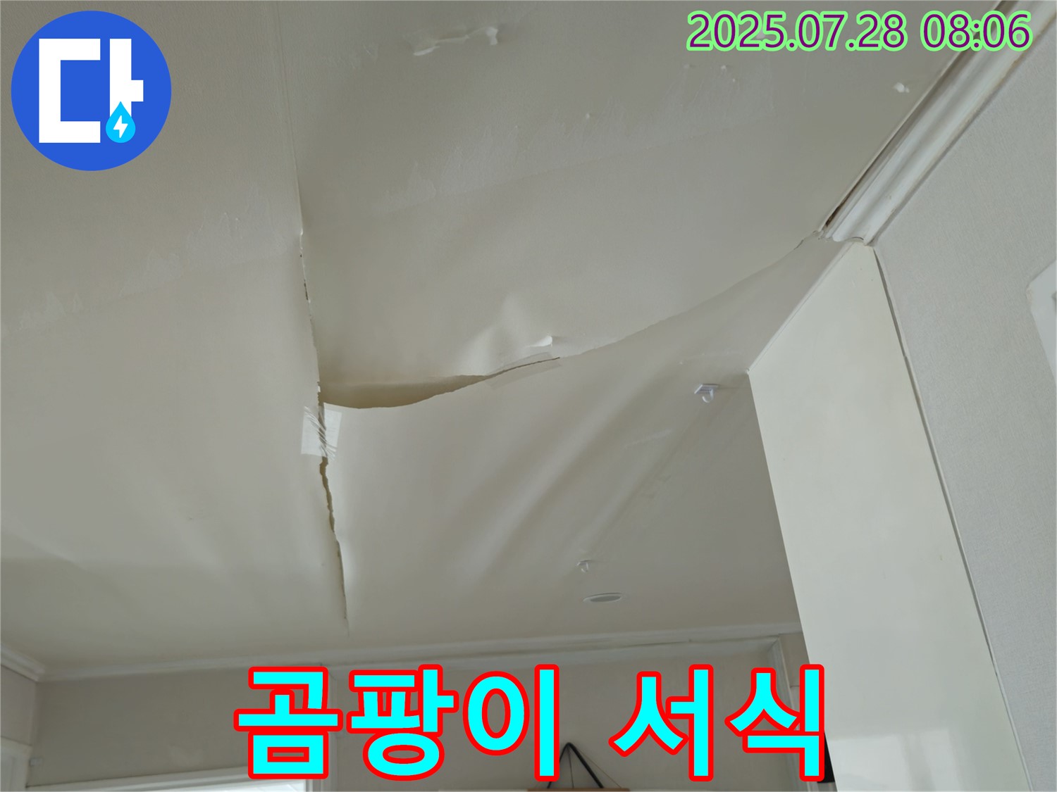 화도읍 두산아파트 천장 누수 - 부풀어 오른 천장