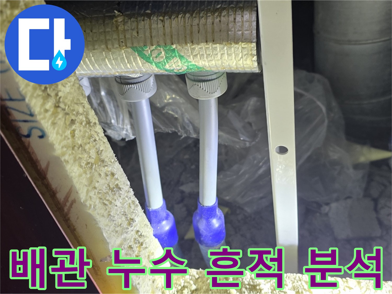 양주시 삼숭동 자이아파트 누수 - 배관 연결 부위 주변 누수 흔적 정밀 분석