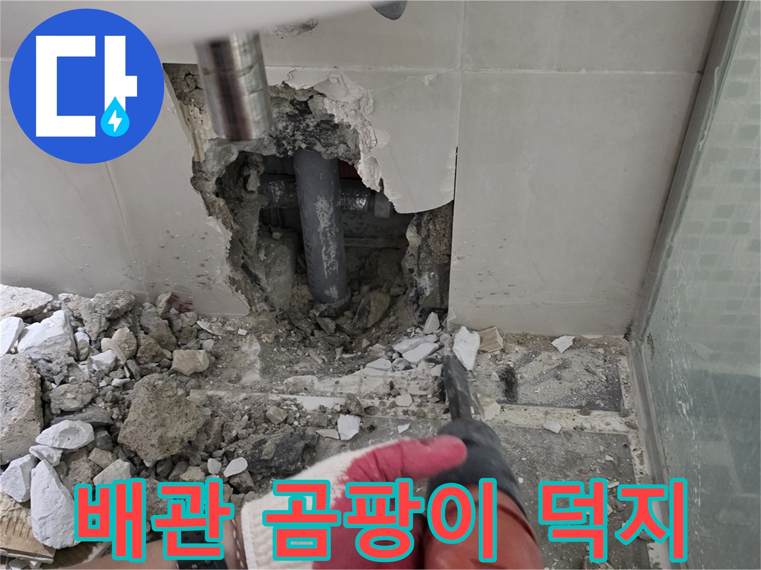 성북구 래미안 월곡 아파트 욕실 누수 - 깨진 타일 속 배관, 곰팡이가 덕지덕지! 으악!