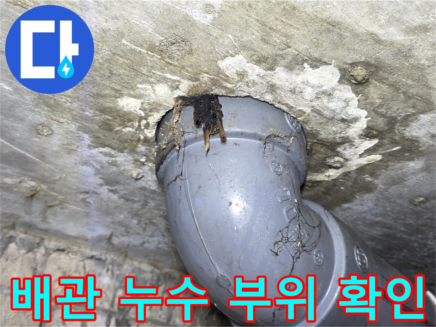 강북구 수유동 삼광빌라 누수 - 문제의 배관 누수 부위 상세 확인