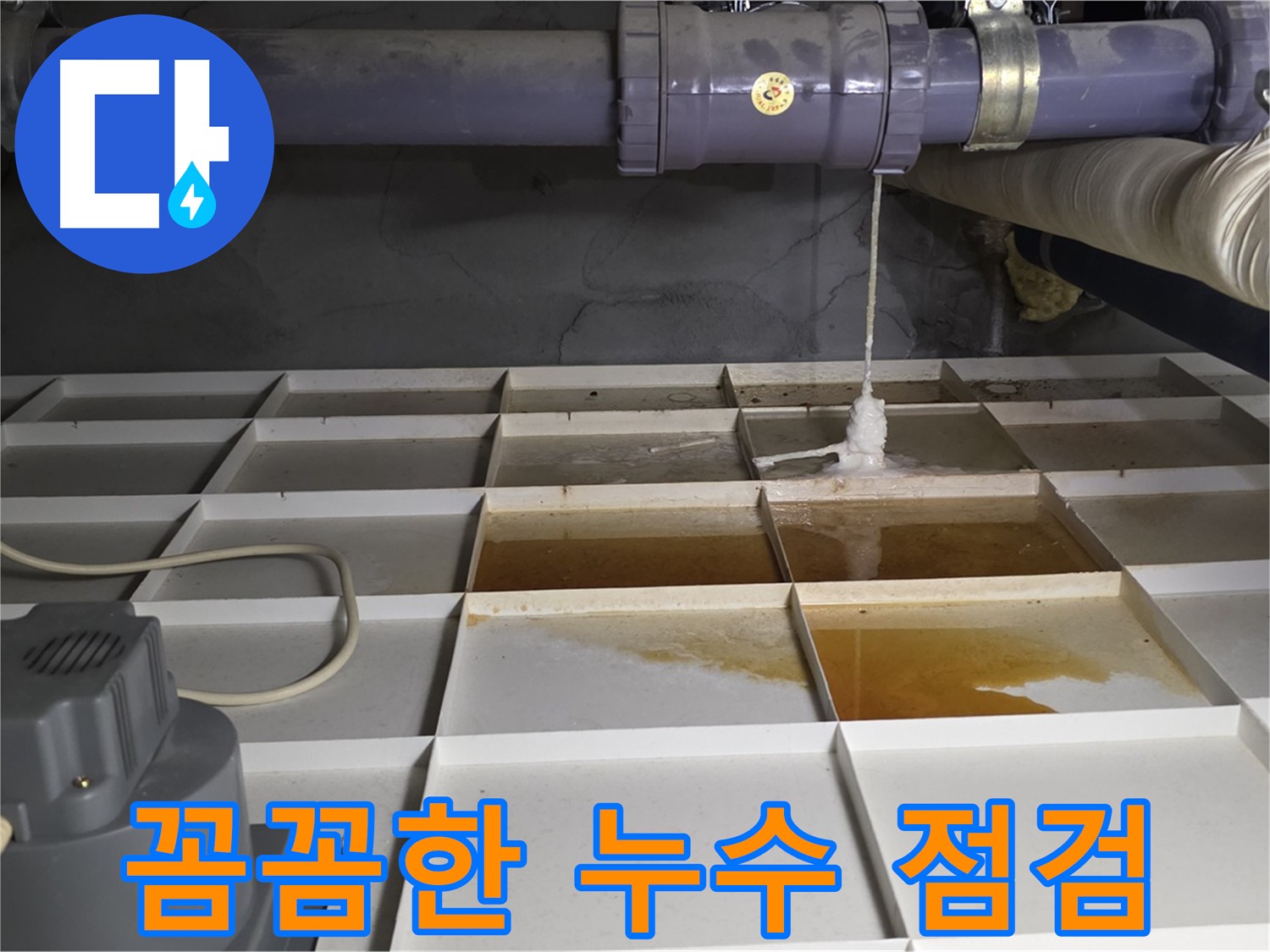 분당 운중동 산운마을 6단지에서 꼼꼼하게 누수 점검을 진행하는 모습 - 작은 징후도 놓치지 않습니다.