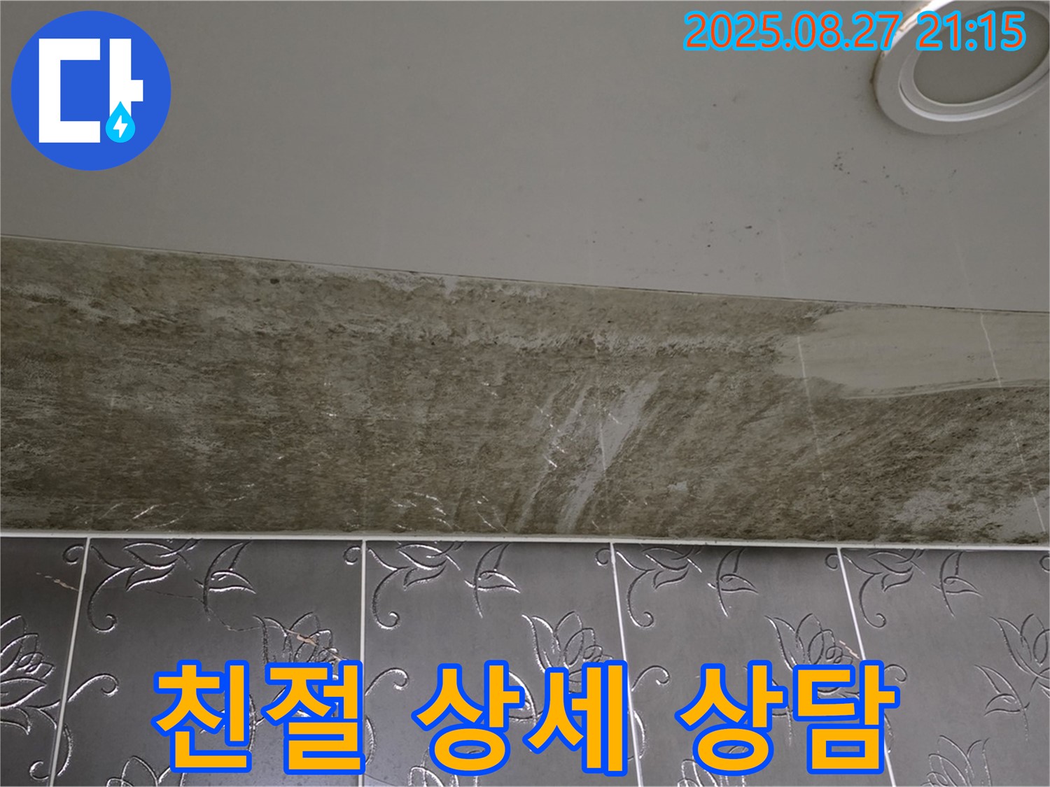 성남시 분당구 운중동 산운마을 아파트 - 곰팡이 핀 천장 누수, 친절하고 상세한 상담을 제공합니다.