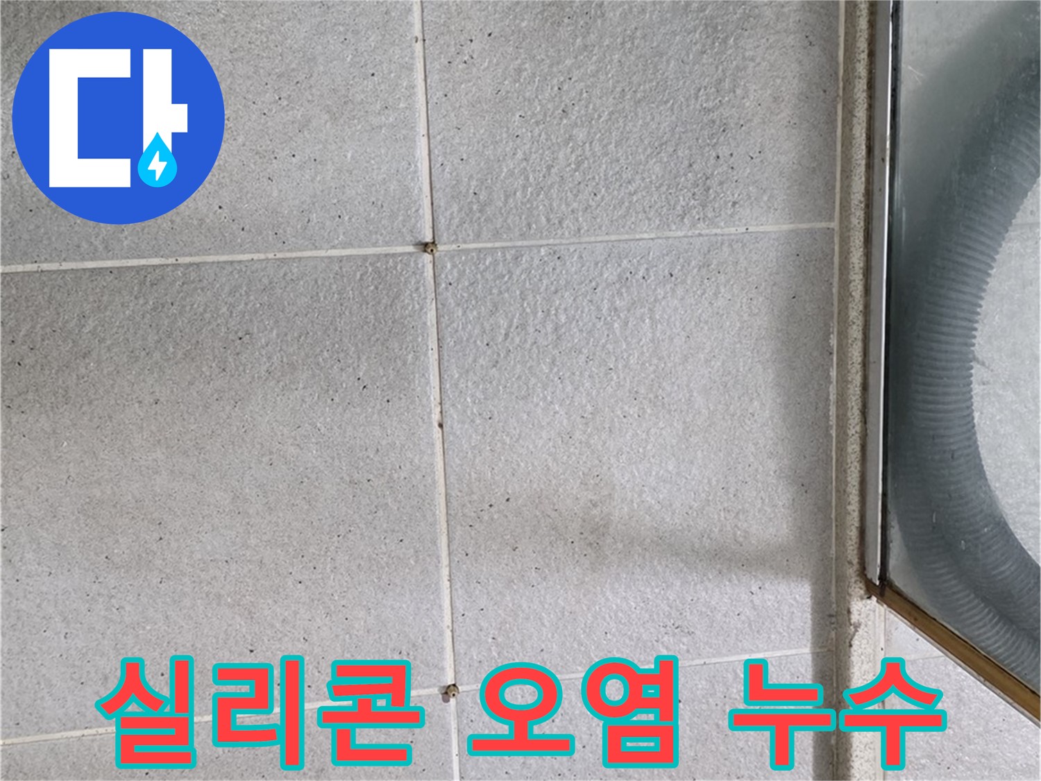 성남시 분당구 운중동 욕실 타일 틈새 실리콘 오염 - 오염된 실리콘은 방수 기능을 상실하여 누수를 유발할 수 있습니다.