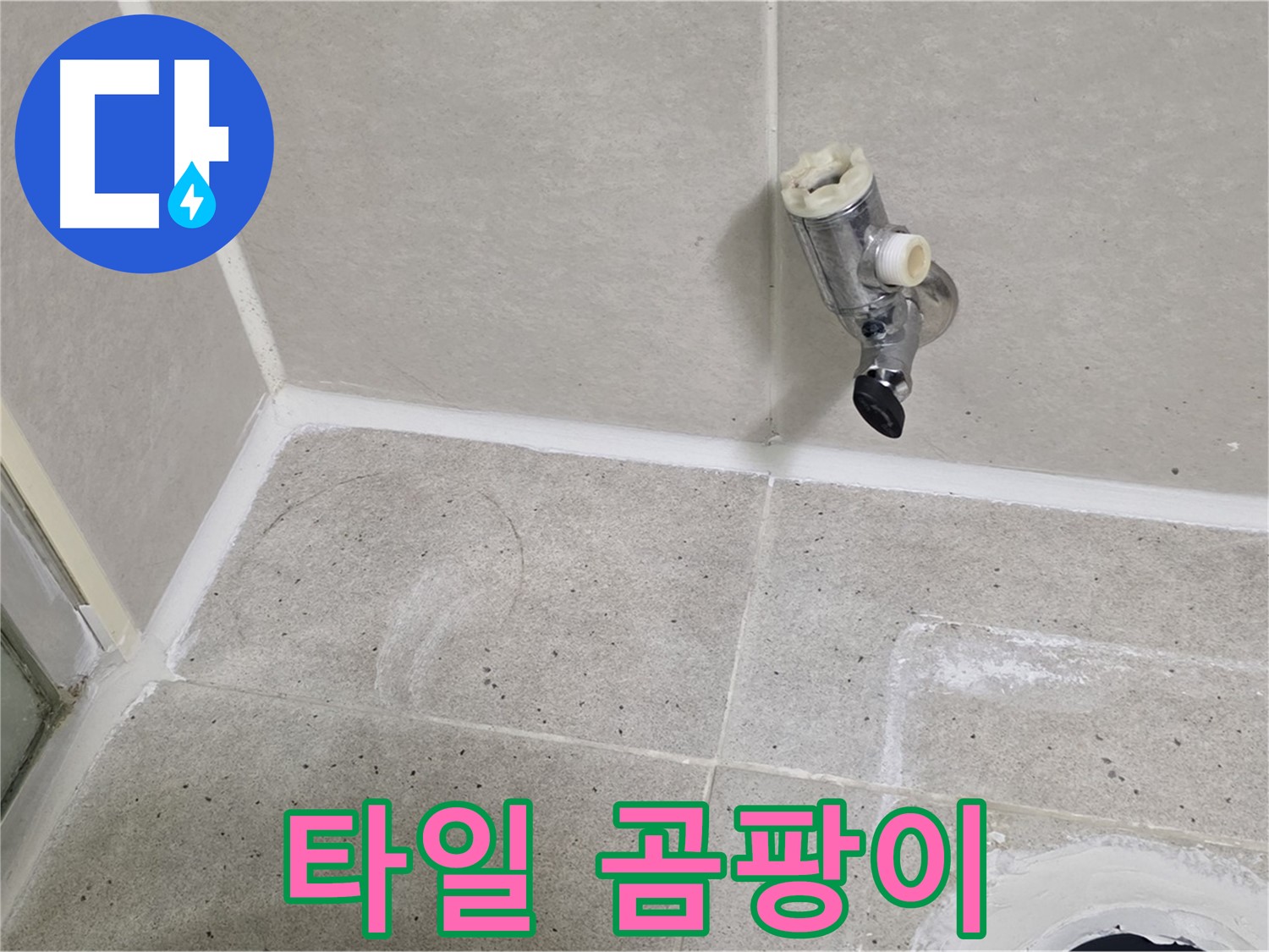 운중동 산운마을 샤워기 수전 누수 - 벽면 타일 틈새 곰팡이 발생!