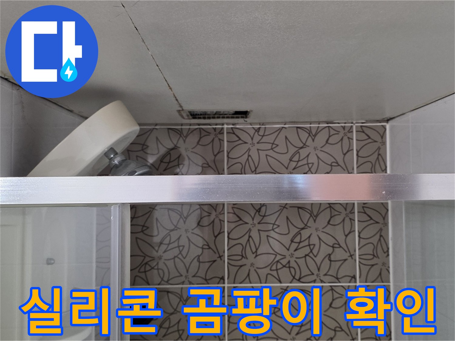 양주 백석 서광아침의빛아파트 샤워부스 실리콘 곰팡이 - 누수 흔적 확인