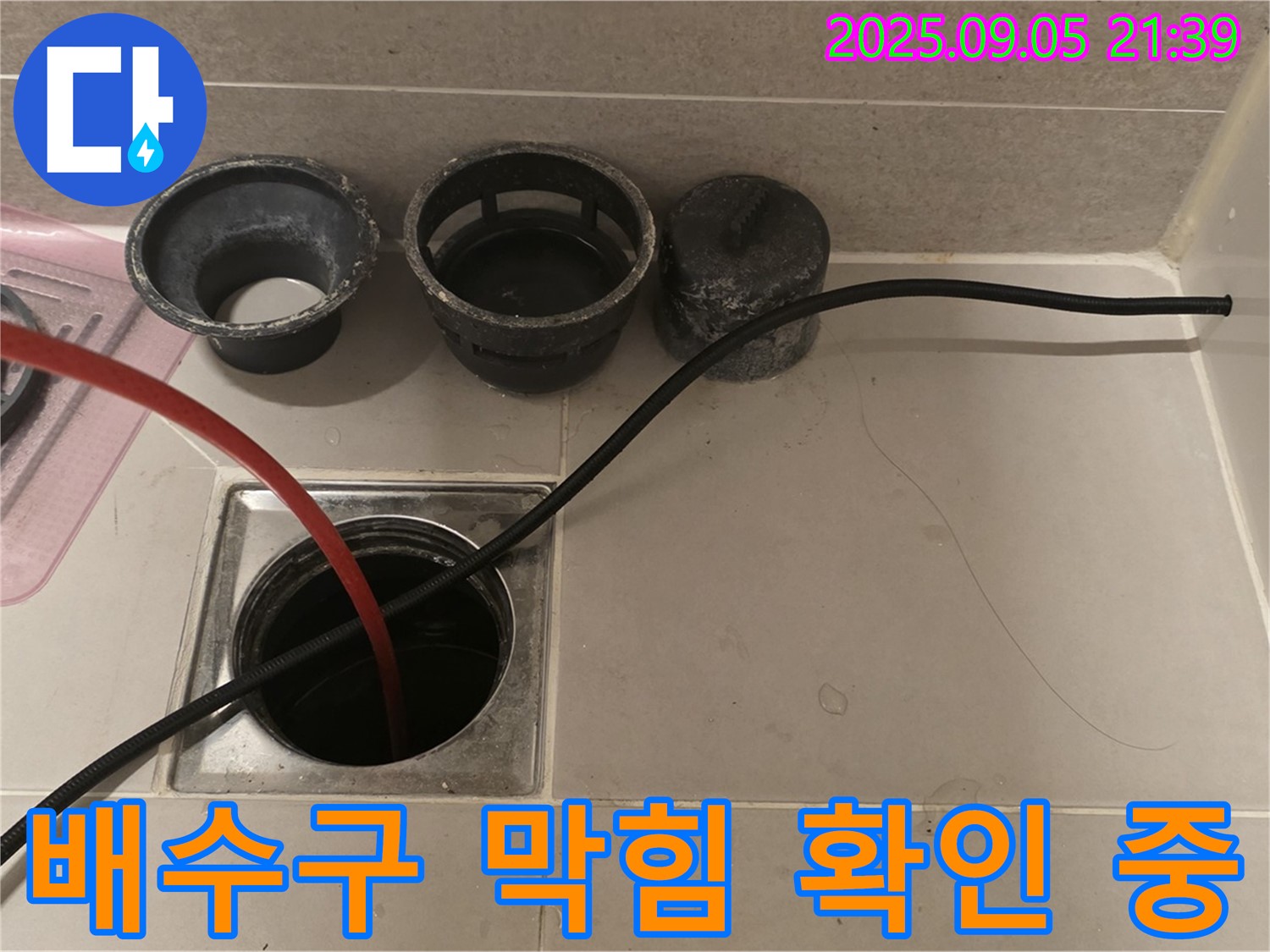 사가정 센트럴아이파크 욕실 - 배수구 막힘과 누수 여부를 꼼꼼히 확인 중입니다.