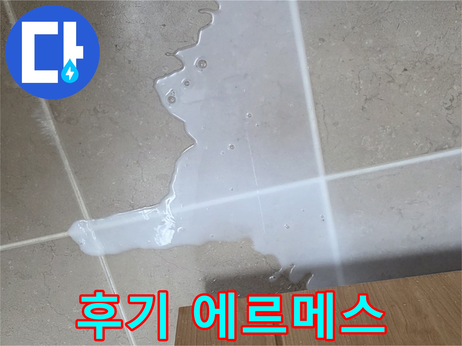 포천 일동 기산베스트빌 아파트 - 씽크대 누수 해결 후 고객 만족 후기 (가상) - 고객 만족 후기 에르메스 급
