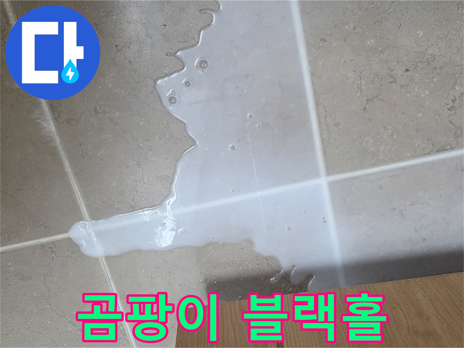 포천 일동 기산베스트빌 아파트 - 씽크대 누수로 인해 곰팡이가 무성하게 자라나는 모습 - 곰팡이 블랙홀 생성?!