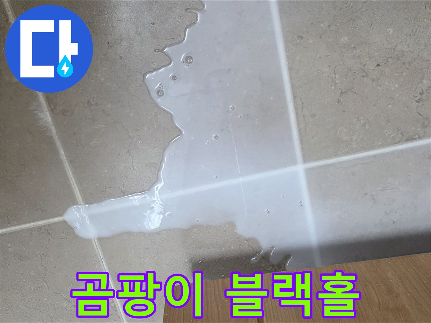 포천 일동 기산베스트빌 아파트 - 씽크대 누수로 인해 곰팡이가 무성하게 자라나는 모습 - 곰팡이 블랙홀 생성?!