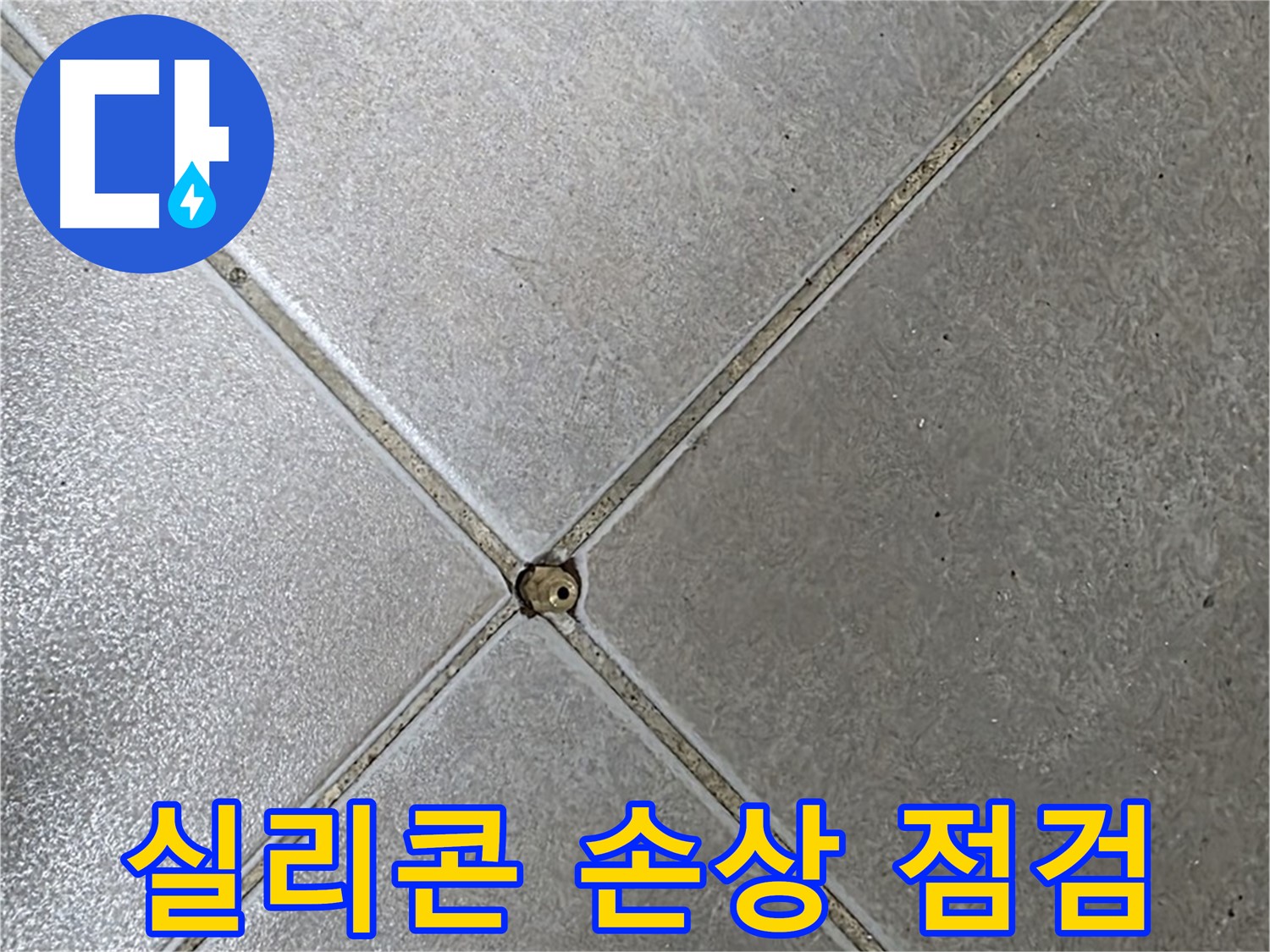 양주시 옥정동 율정마을 13단지 아파트 타일 틈새 실리콘 손상 - 초기 점검 과정입니다.