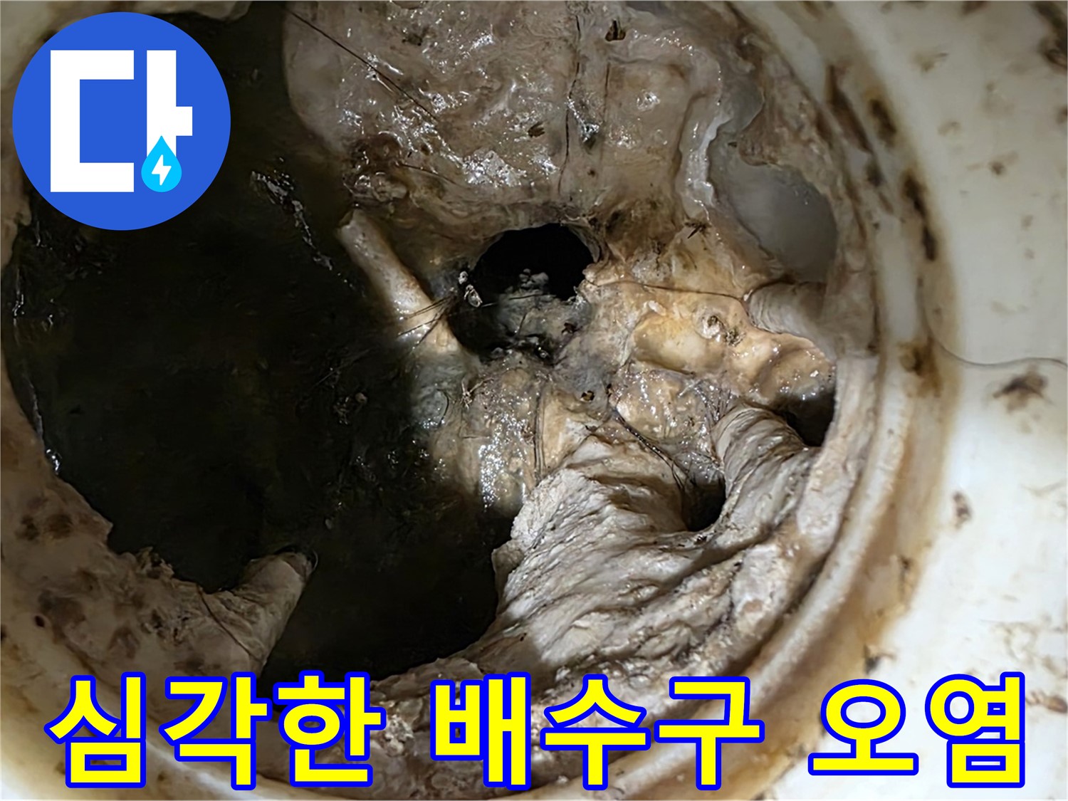 중계동 현대5차 211동 싱크대 배수구 내부 오염 - 누수 위험 경고등
