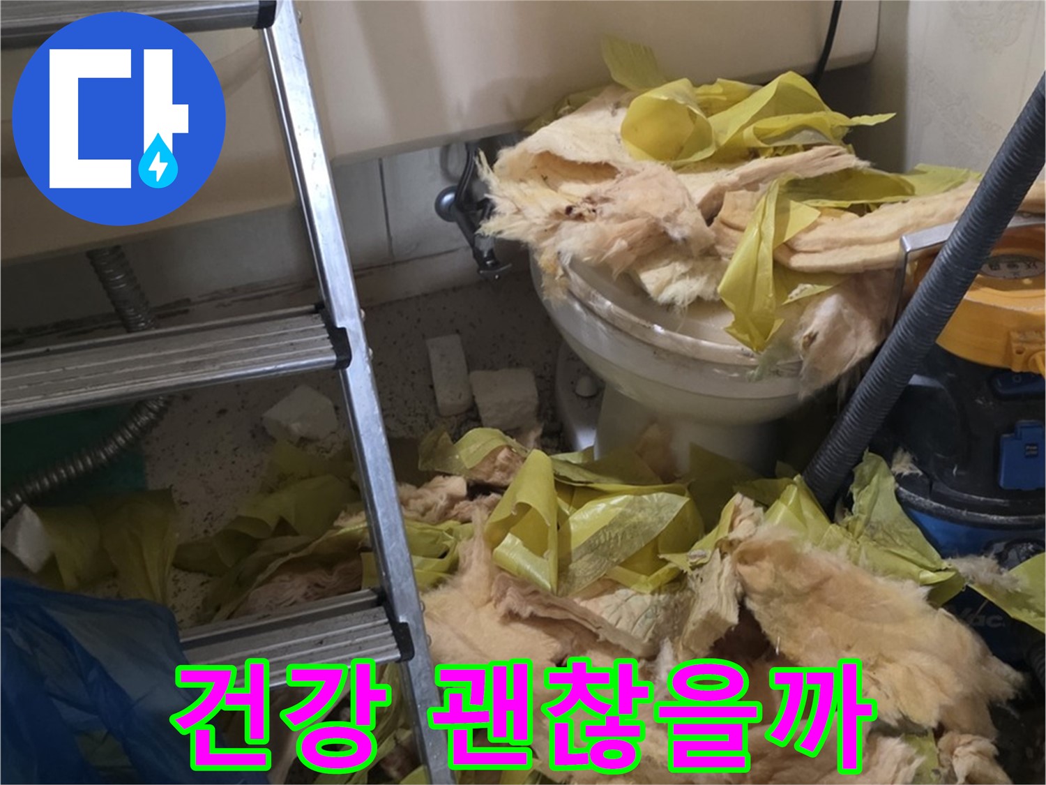 새절역 누수 현장 - 곰팡이 득실거리는 보온재 - 건강 걱정