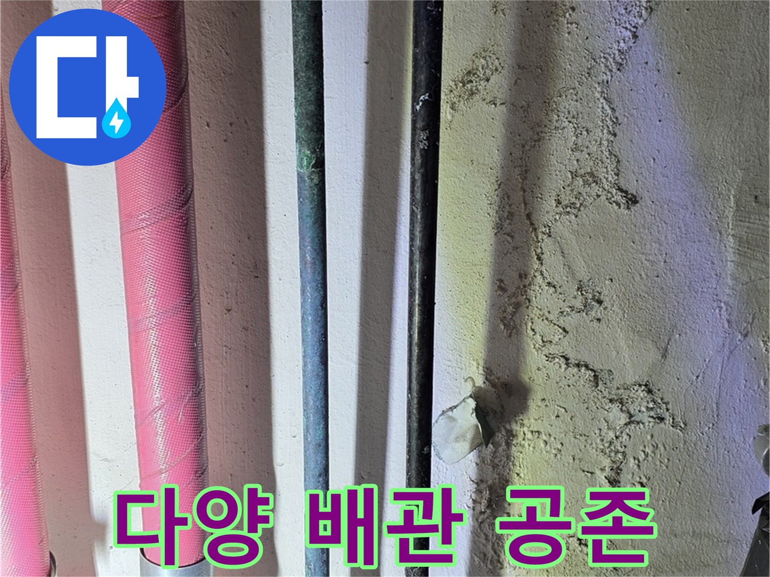 광명시 광명5동 누수 - 다양한 배관의 공존과 잠재적 위험