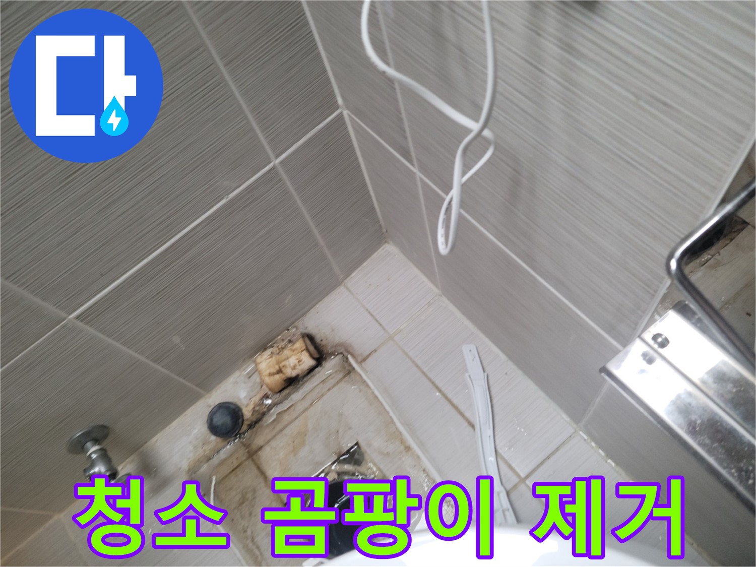 욕실 하수구 주변 - 청소 및 곰팡이 제거