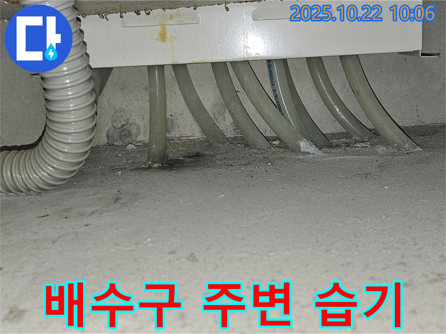 도봉구 현대시티 아파트 세탁실 배수구 주변 습기와 누수 - 습기 제거와 누수 방지 시공으로 쾌적한 세탁실 환경을 만들었습니다.