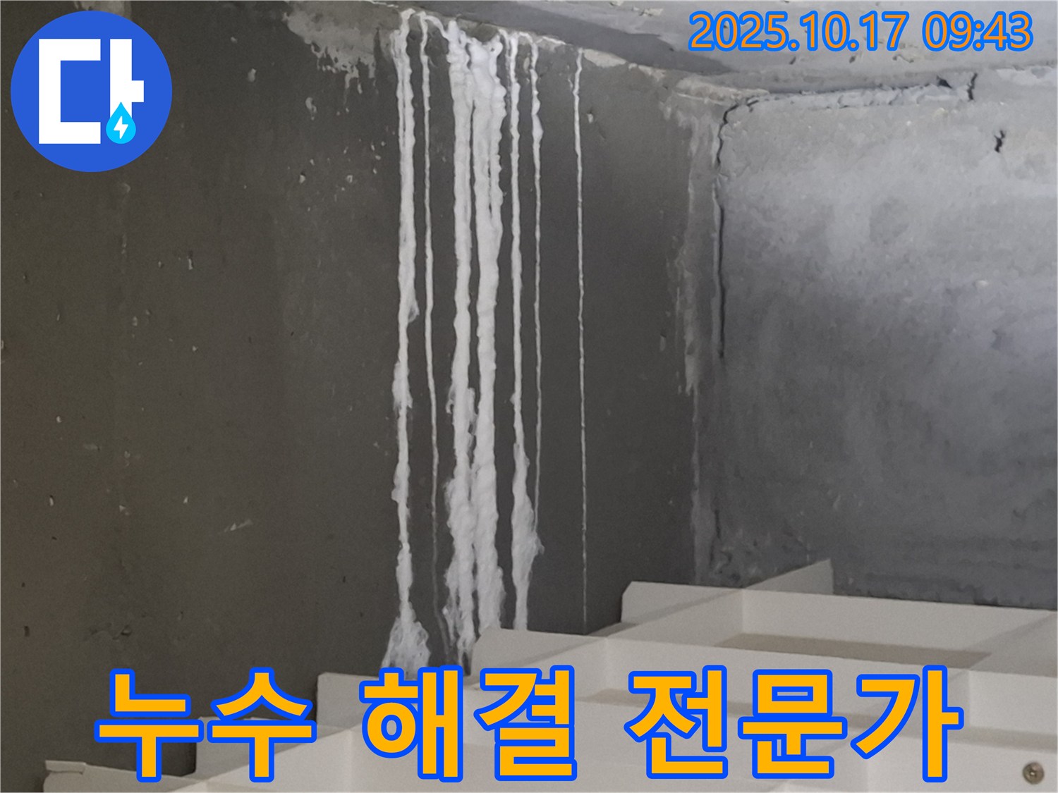 분당 봇들마을2단지 아파트 계단 석회수 누출 - 누수 해결 전문가의 완벽한 해결