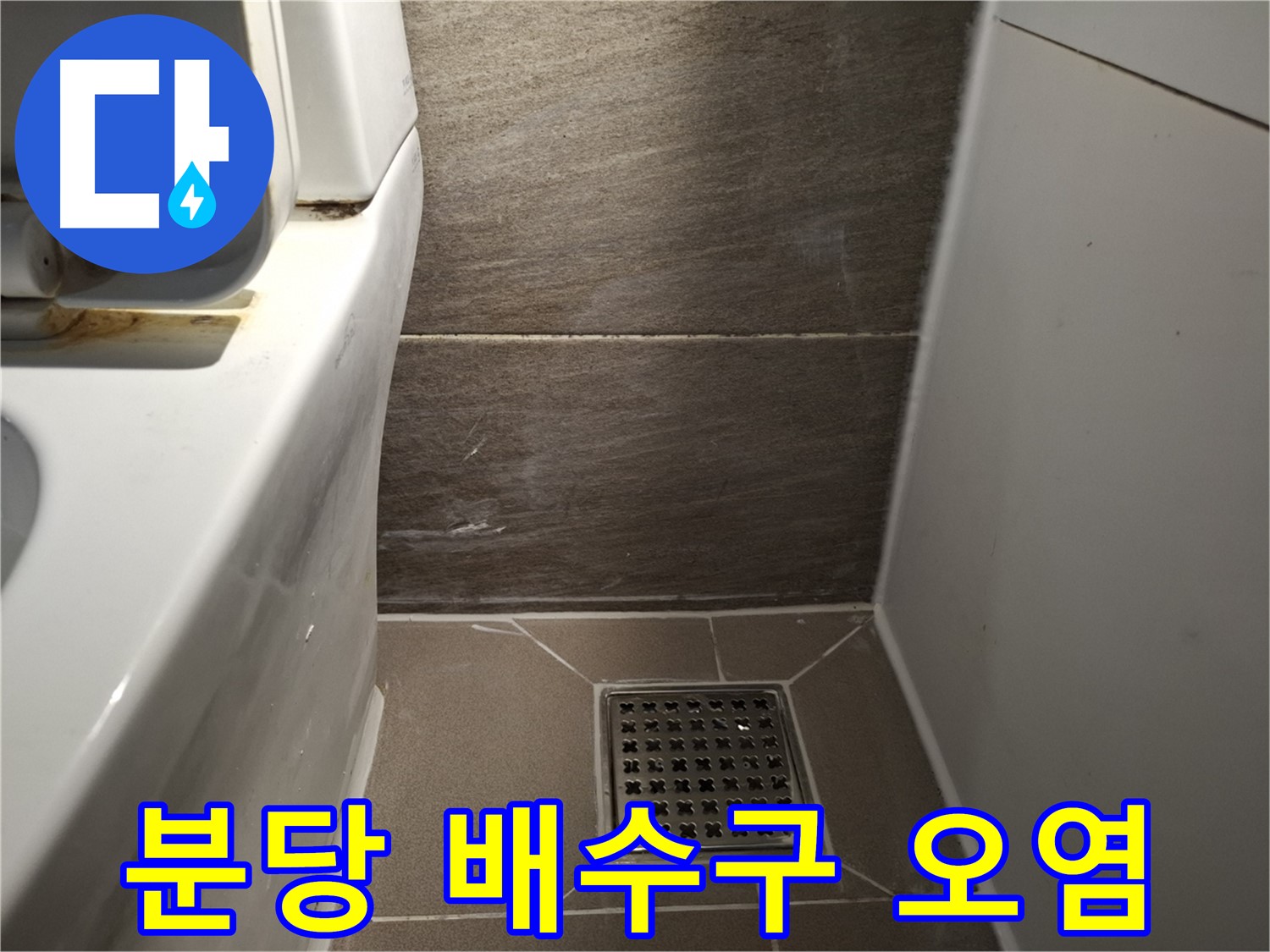 분당 화장실 배수구 주변 실리콘 오염 - 누수 때문일까?