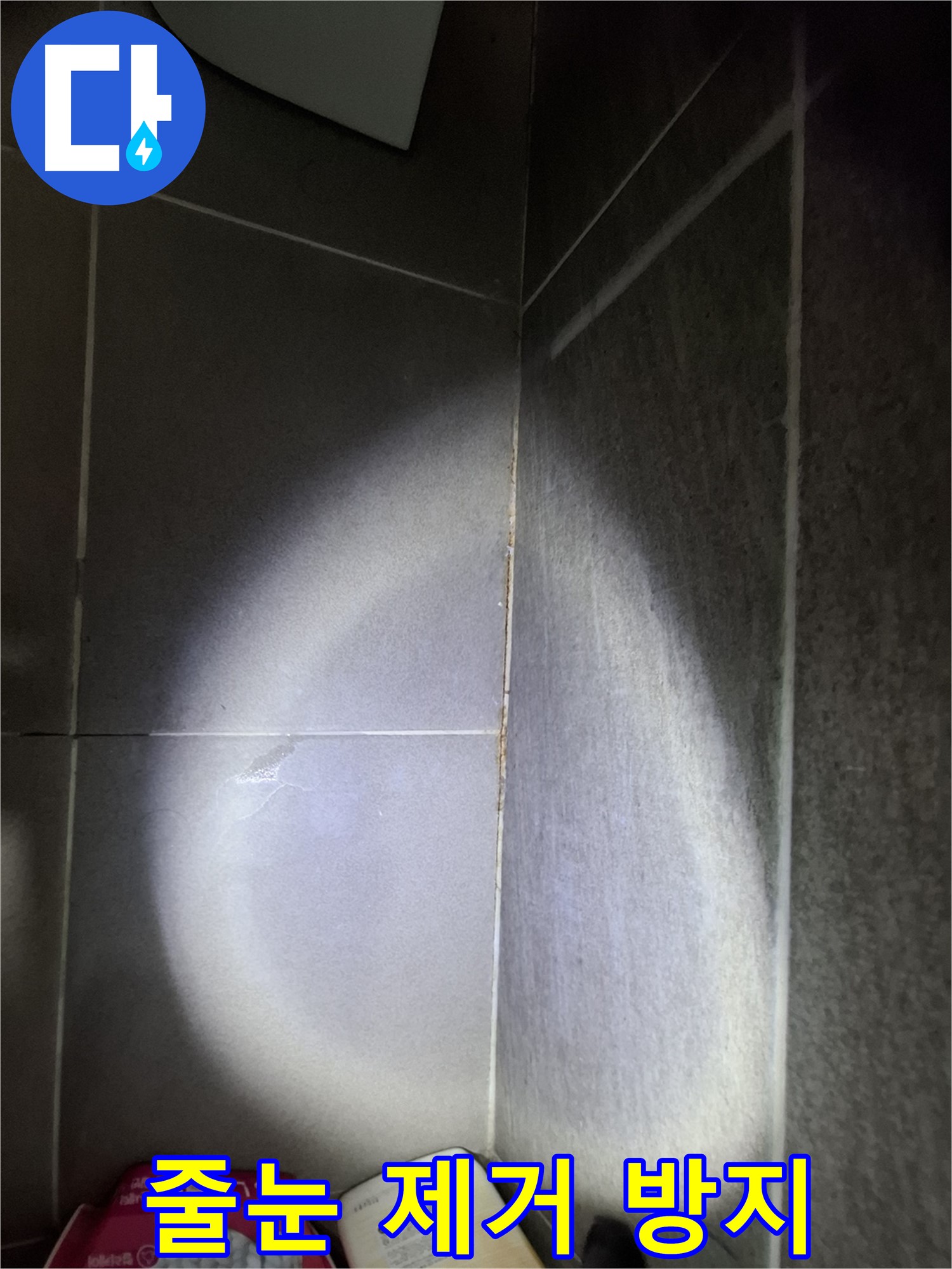 성남 분당 봇들마을 욕실 벽면 누수 - 오래된 줄눈 제거, 곰팡이 방지 시공
