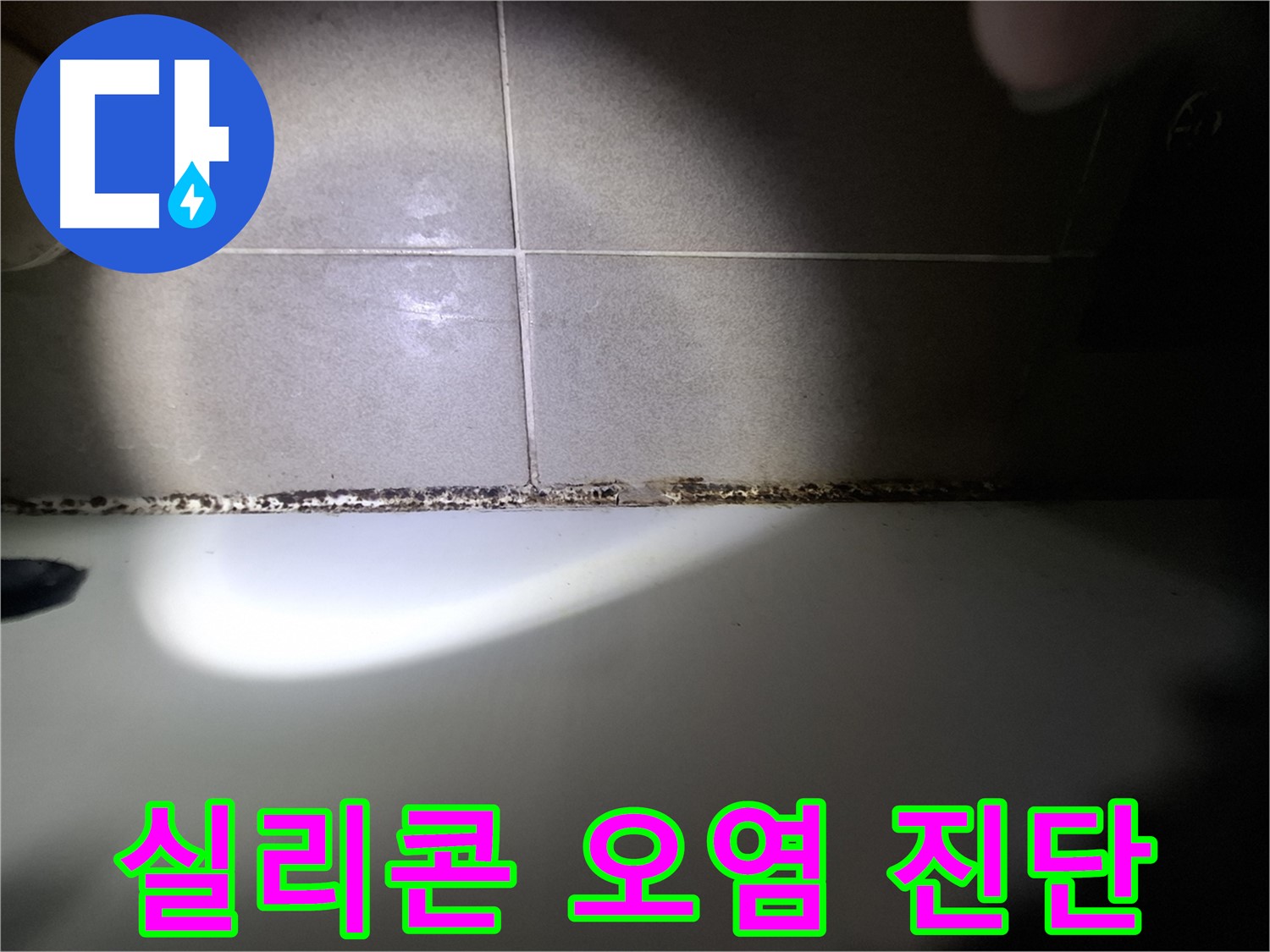 욕조 실리콘 곰팡이 - 심각한 오염 상태 - 긴급 점검
