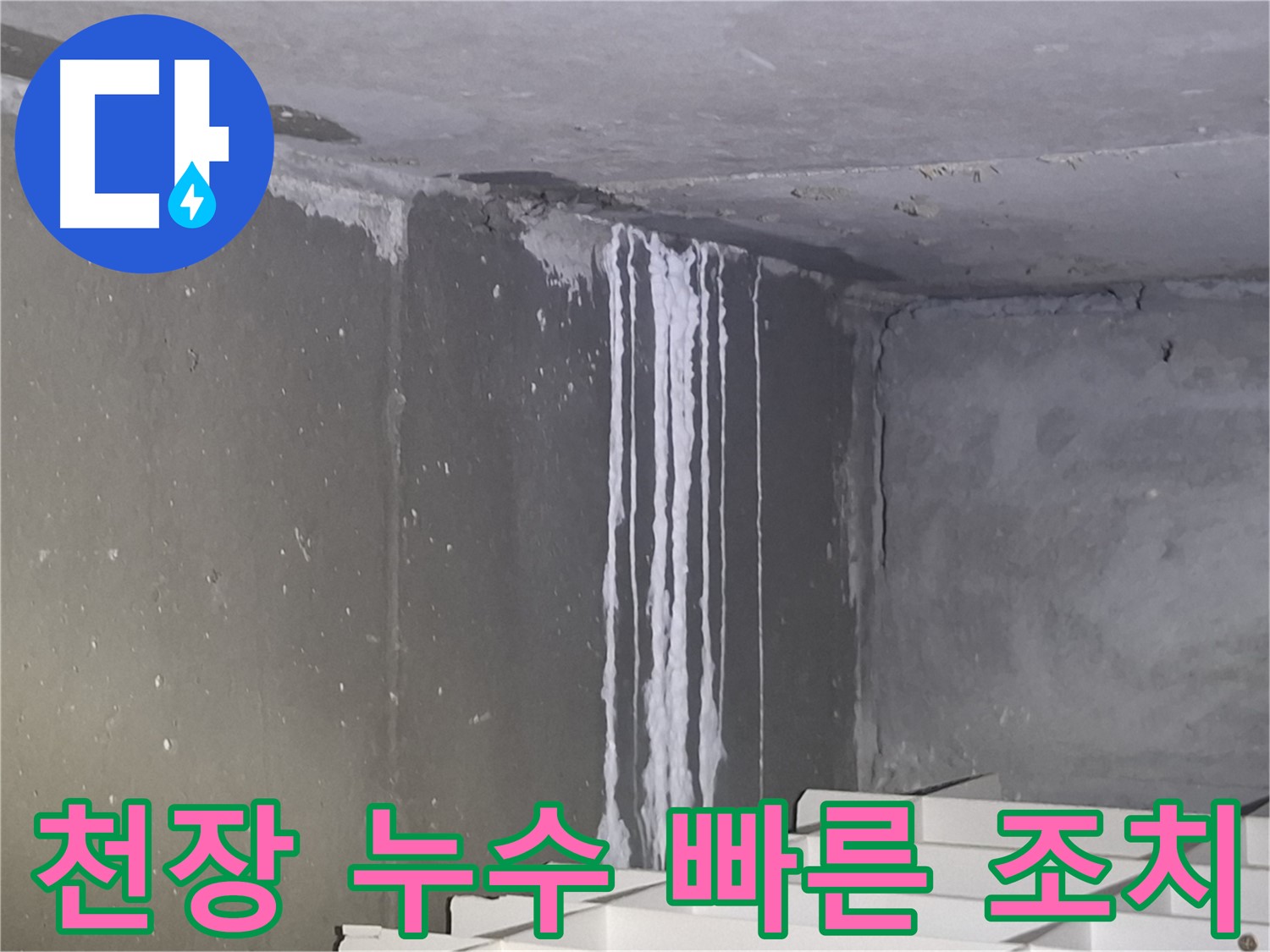 천장 누수 - 성남 아파트 감전 위험