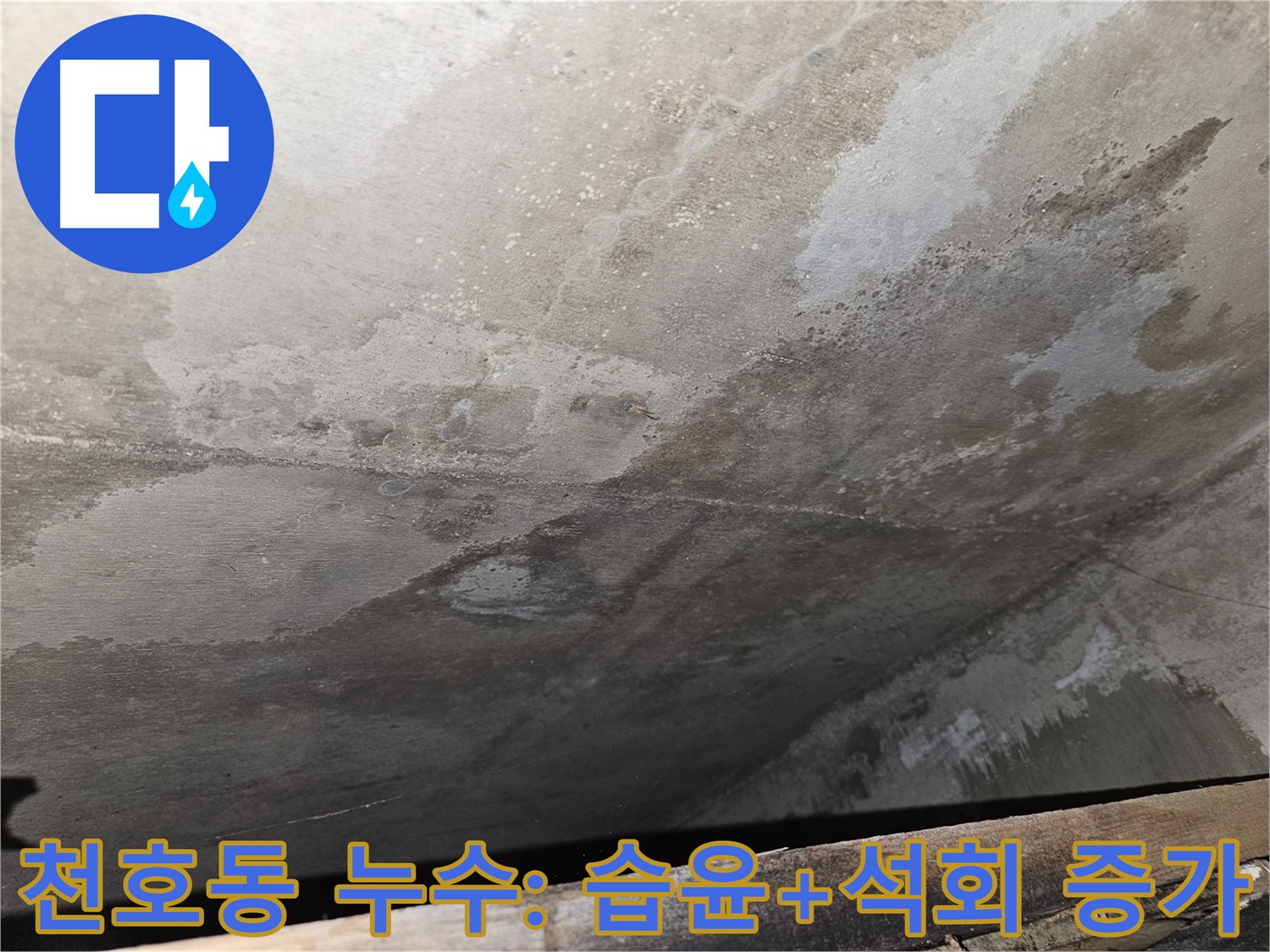 천호동 아파트 콘크리트 누수 - 습윤과 석회 증가는 누수 장기화
