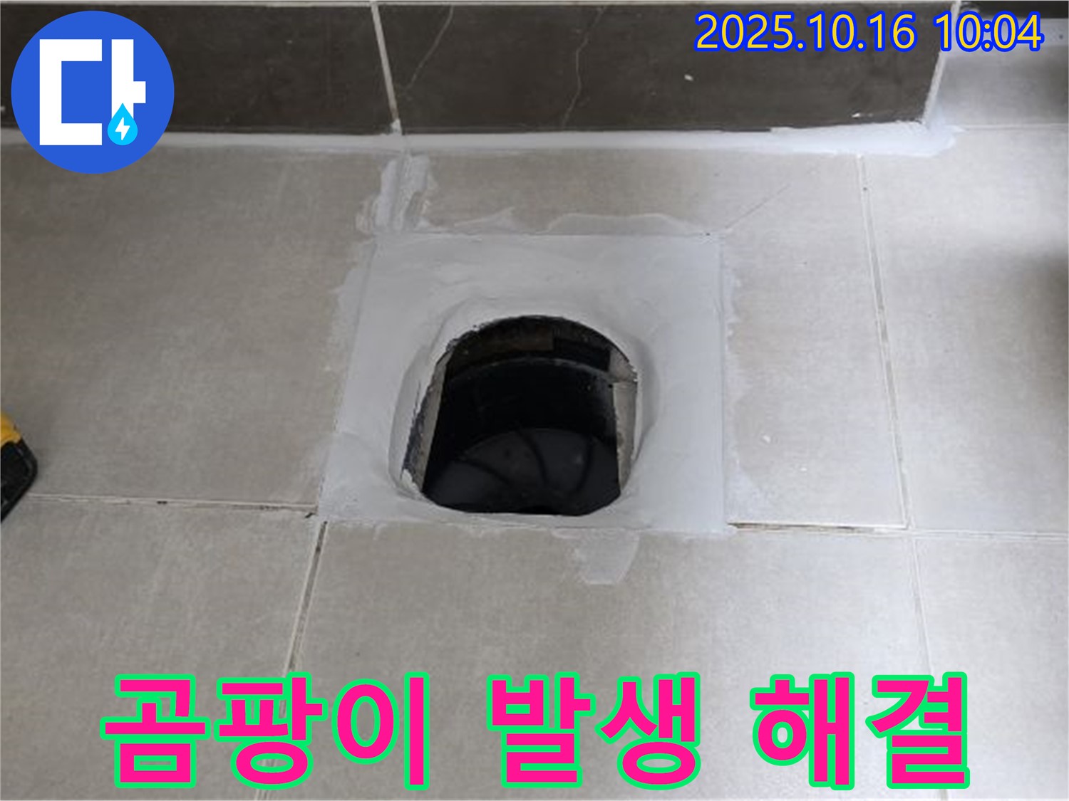양주 옥정 율정마을 욕실 하수구 주변 곰팡이 심각한 발생 - 누수 원인 해결로 곰팡이 문제 해결