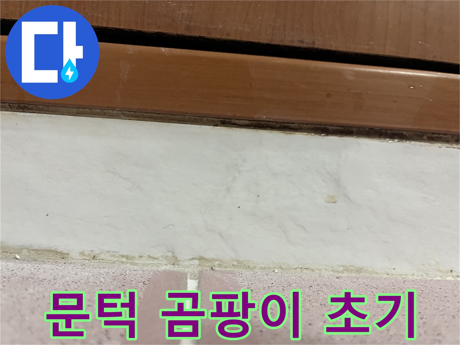 형제맨션빌 누수 - 문턱 주변 타일 틈새 곰팡이와 찌든 때 초기 발견
