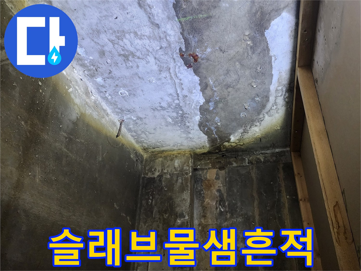 양주시 현장-누수로 인해 젖어버린 상가 천장 콘크리트