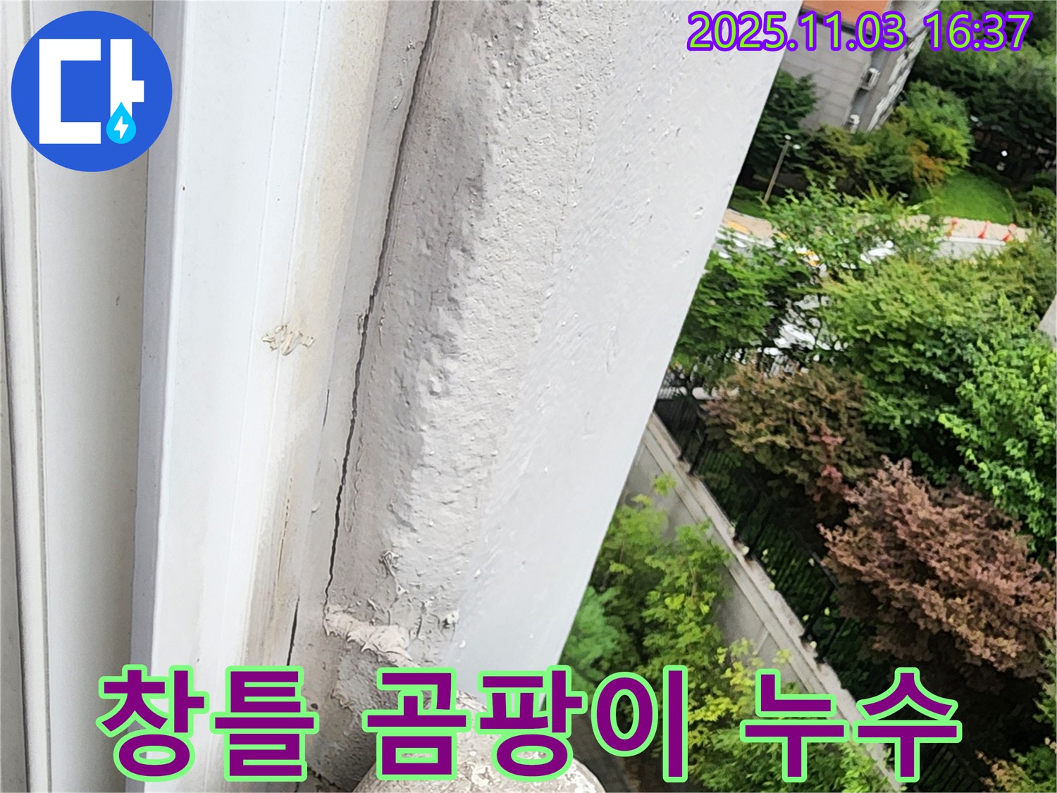 양주시 삼숭동 아파트 창틀 주변 곰팡이 발생 - 누수 가능성 진단 및 해결