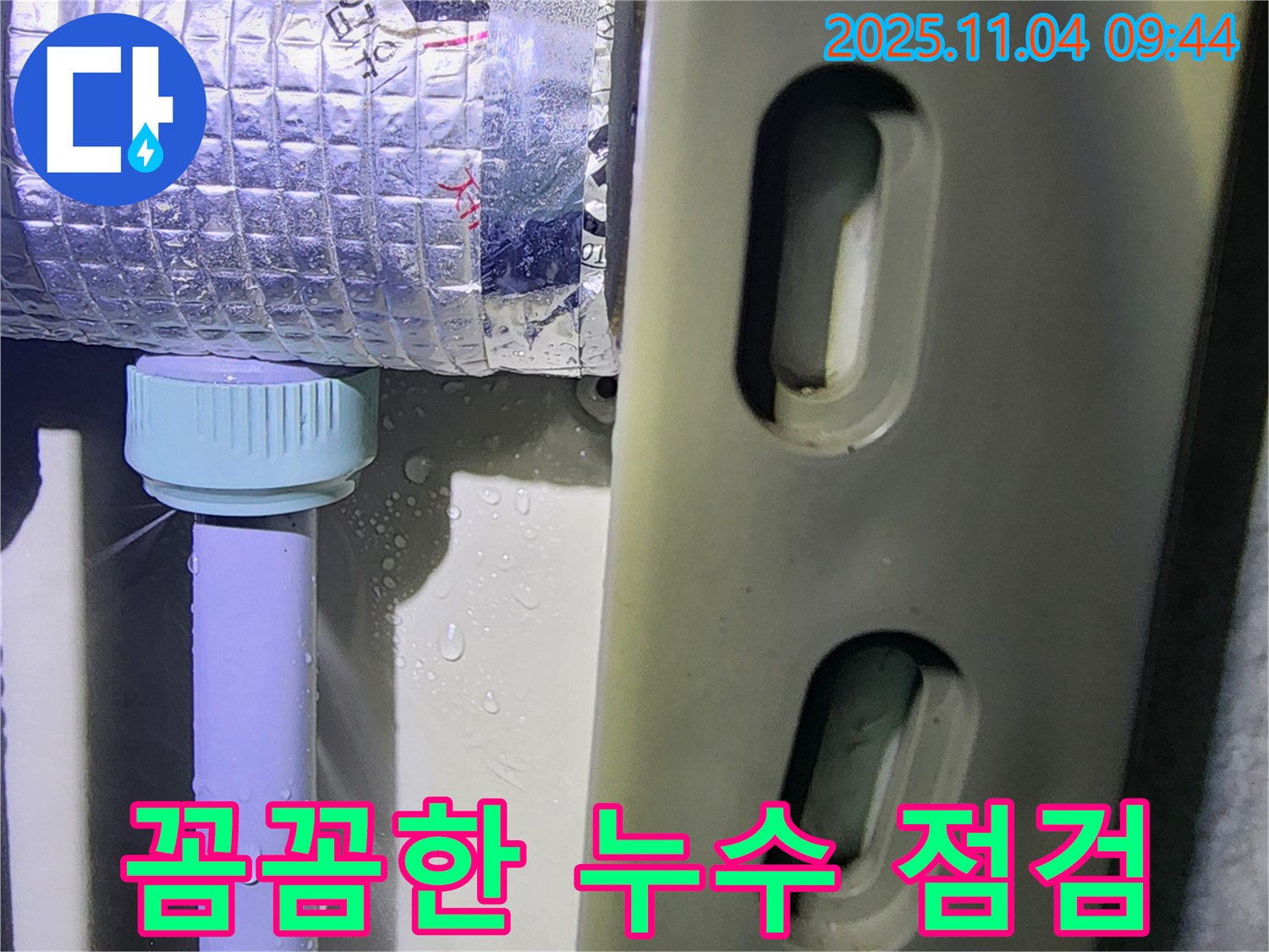 포천 소흘읍 무림리 누수 현장 - 작은 누수도 놓치지 않고 꼼꼼하게 점검하는 누수 전문가의 모습입니다.