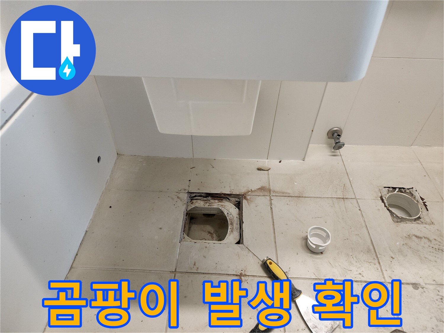 김포 사우동 변기 누수 - 변기 주변 습기로 인한 곰팡이 발생 확인
