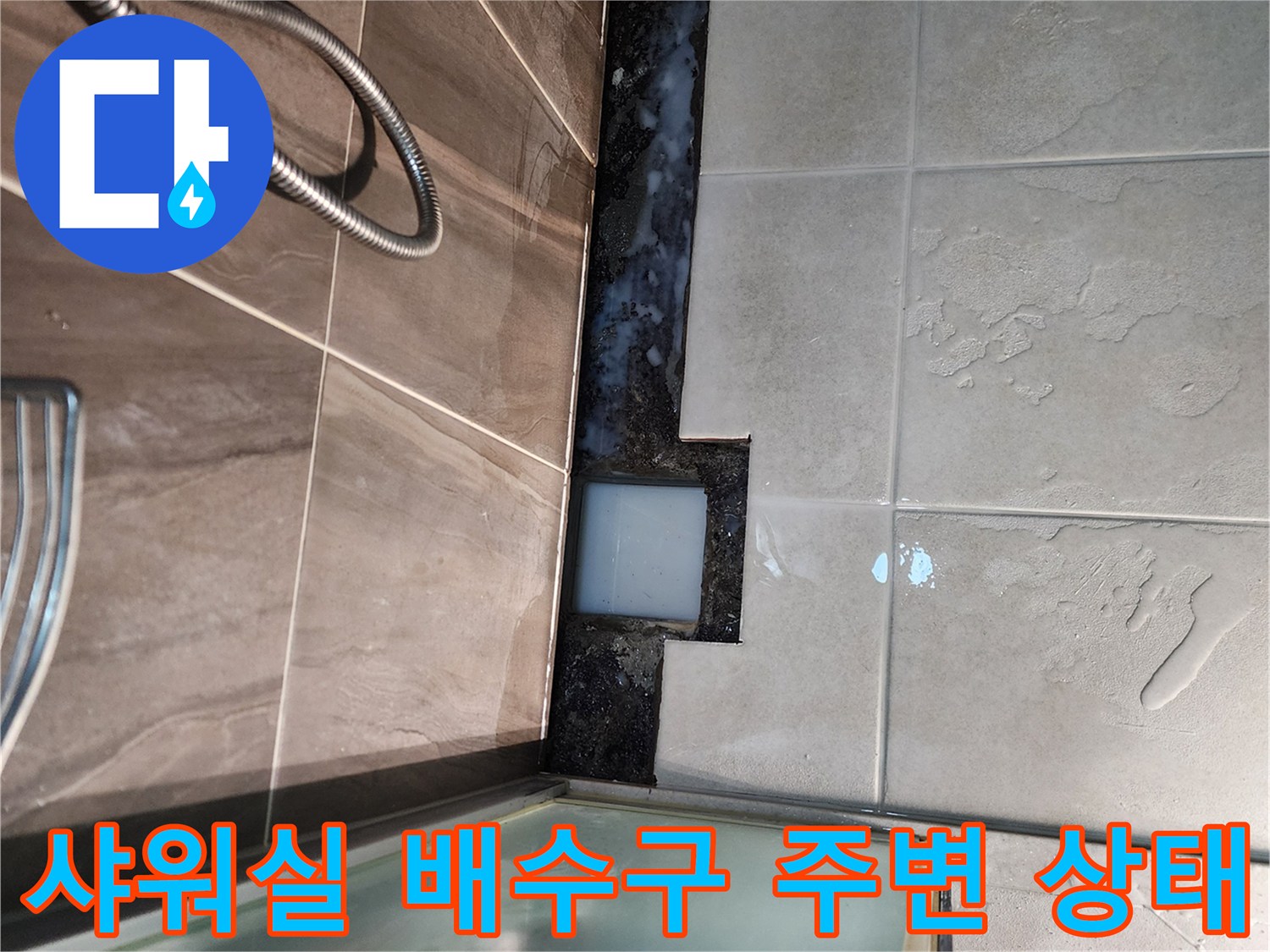 의정부-신곡동-샤워실-배수구-주변-타일-틈새-및-유가-상태-사진