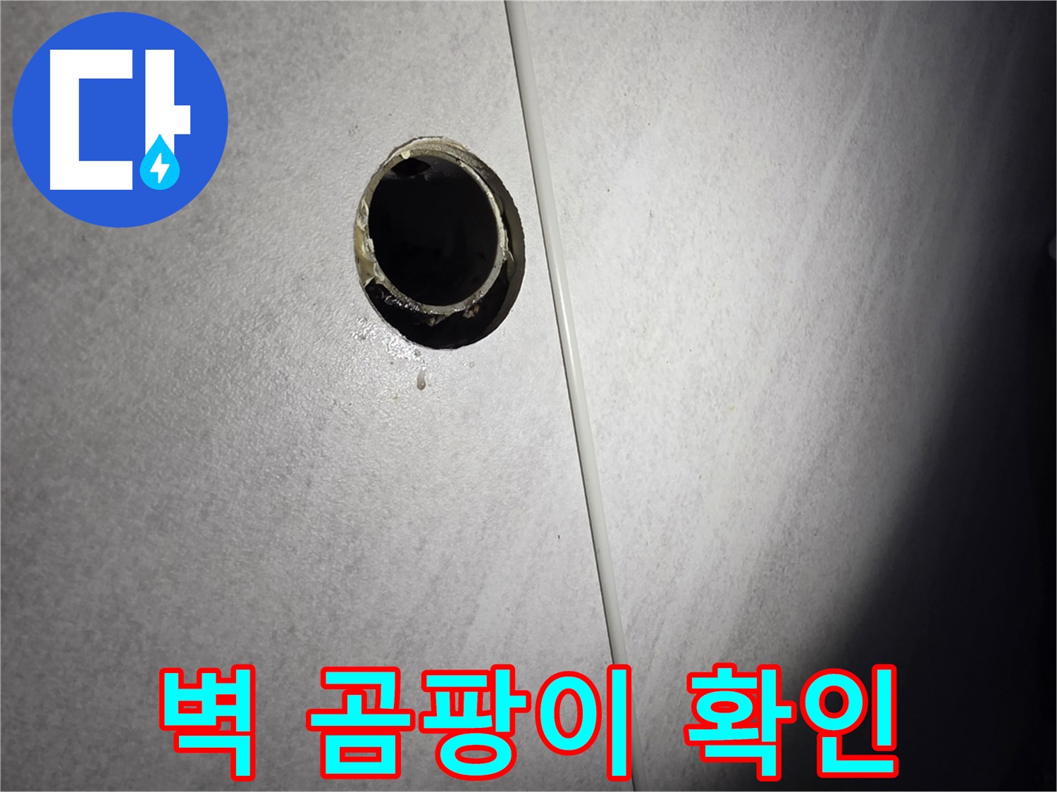 오류동 삼천리아파트 벽 하수구 - 누수로 인한 곰팡이 발생