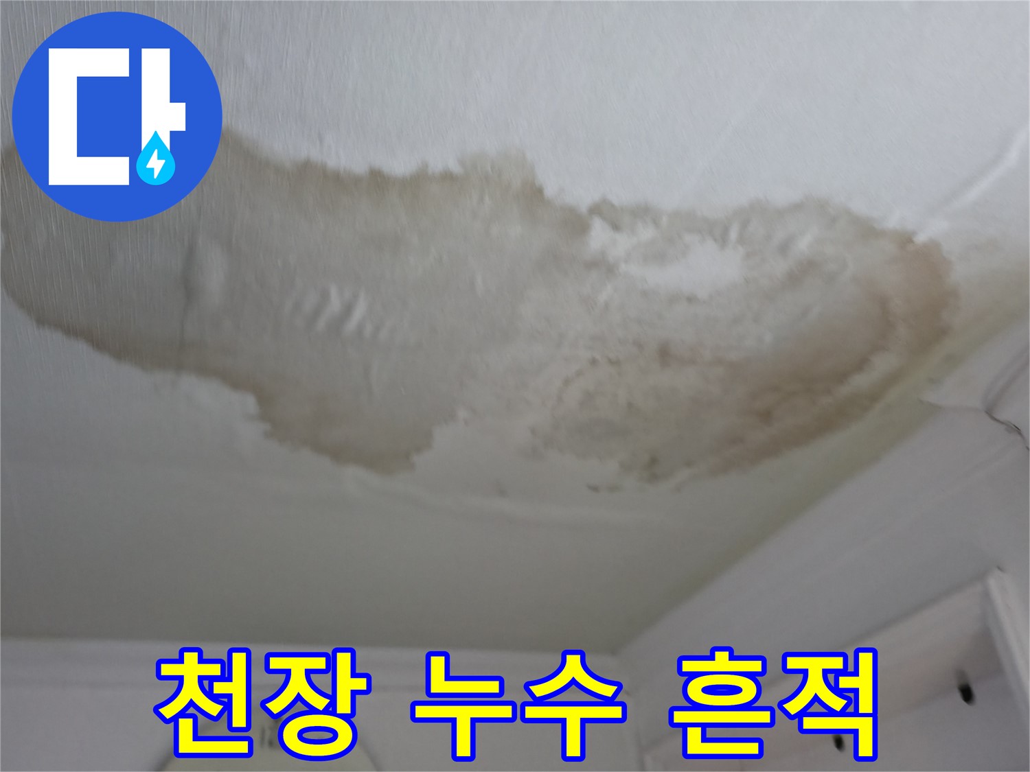 대림동 현대1차 아파트 천장 누수 흔적 - 젖은 천장