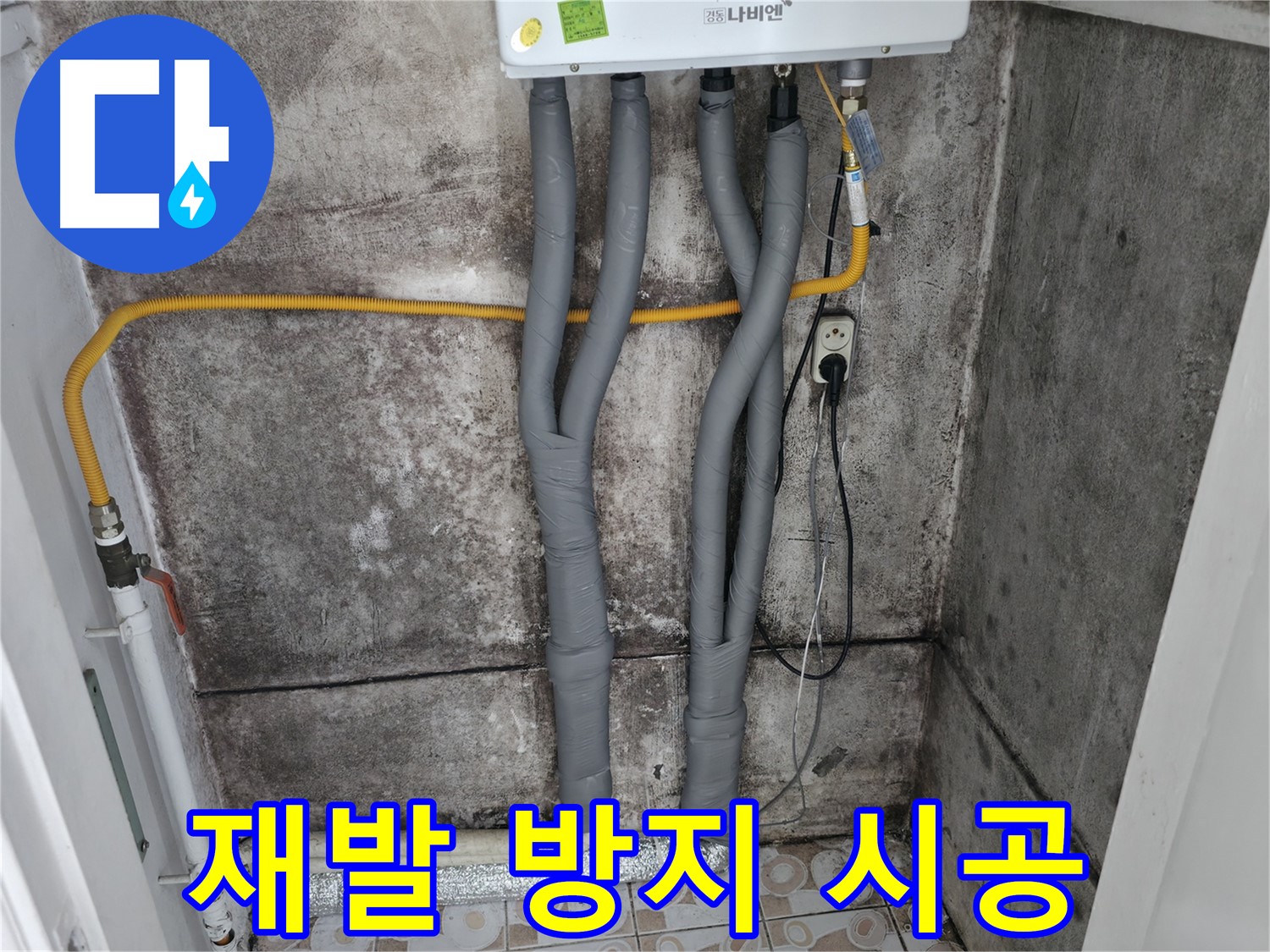 곰팡이 핀 벽과 보일러 배관 꼼꼼한 단열 시공 - 곰팡이 재발 방지를 위한 최선의 선택!