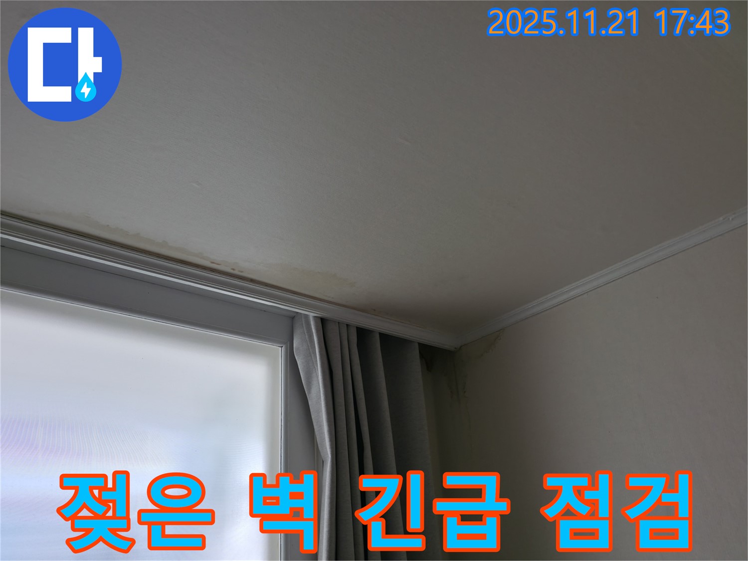 세검정 젖은 벽 - 곰팡이 발생 전 - 긴급 점검