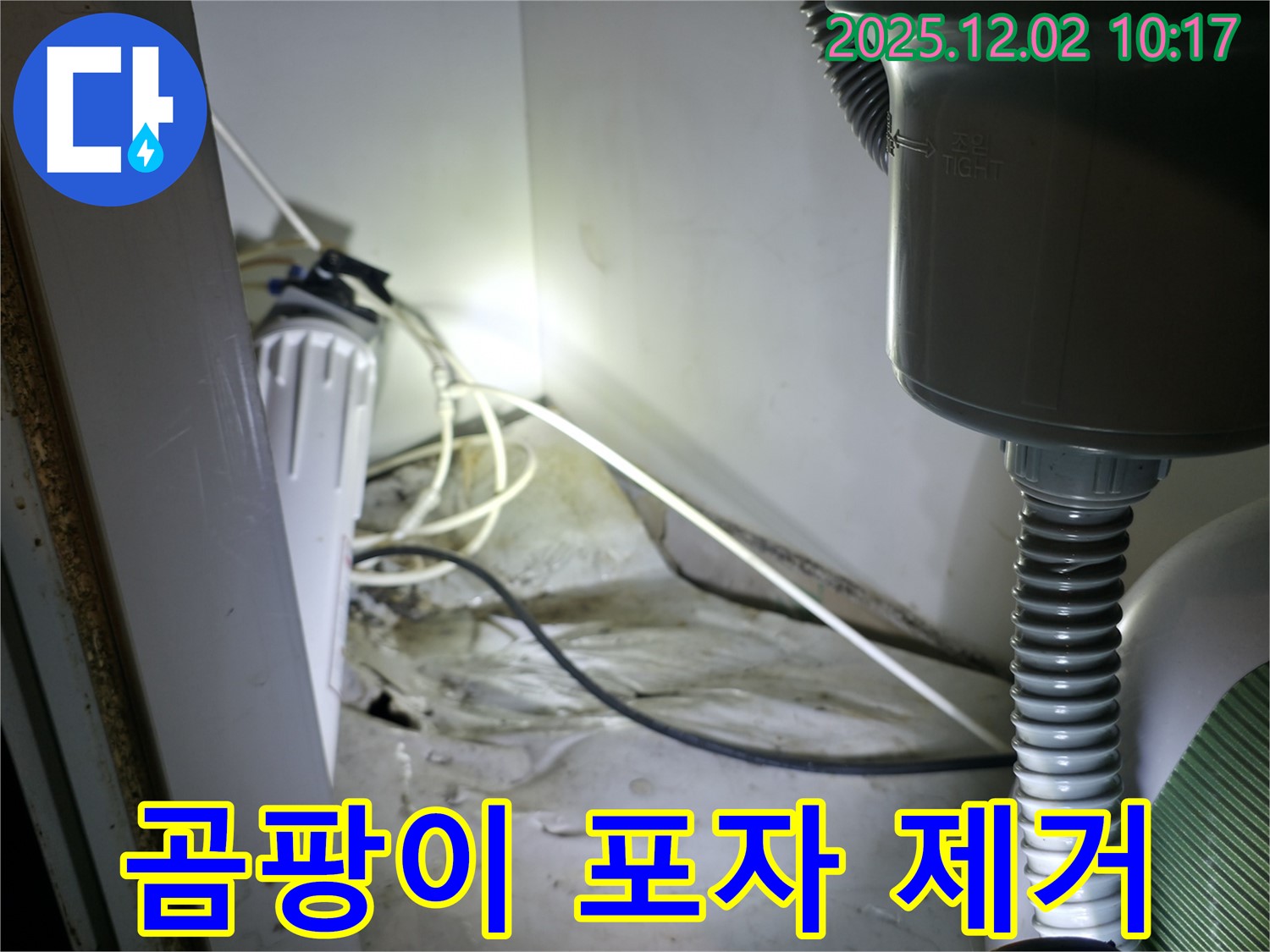 옥천면 싱크대 하부 누수 - 곰팡이 포자까지 완벽하게 제거