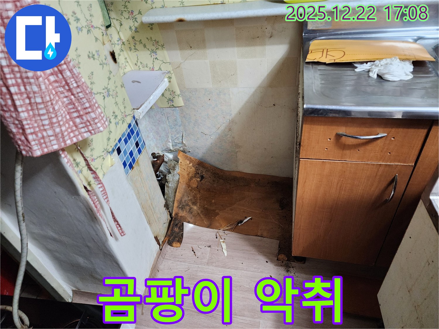 동두천 생연2동 주택 누수 - 곰팡이와 악취 발생 - 누수 원인 제거와 곰팡이, 악취 완벽 제거!