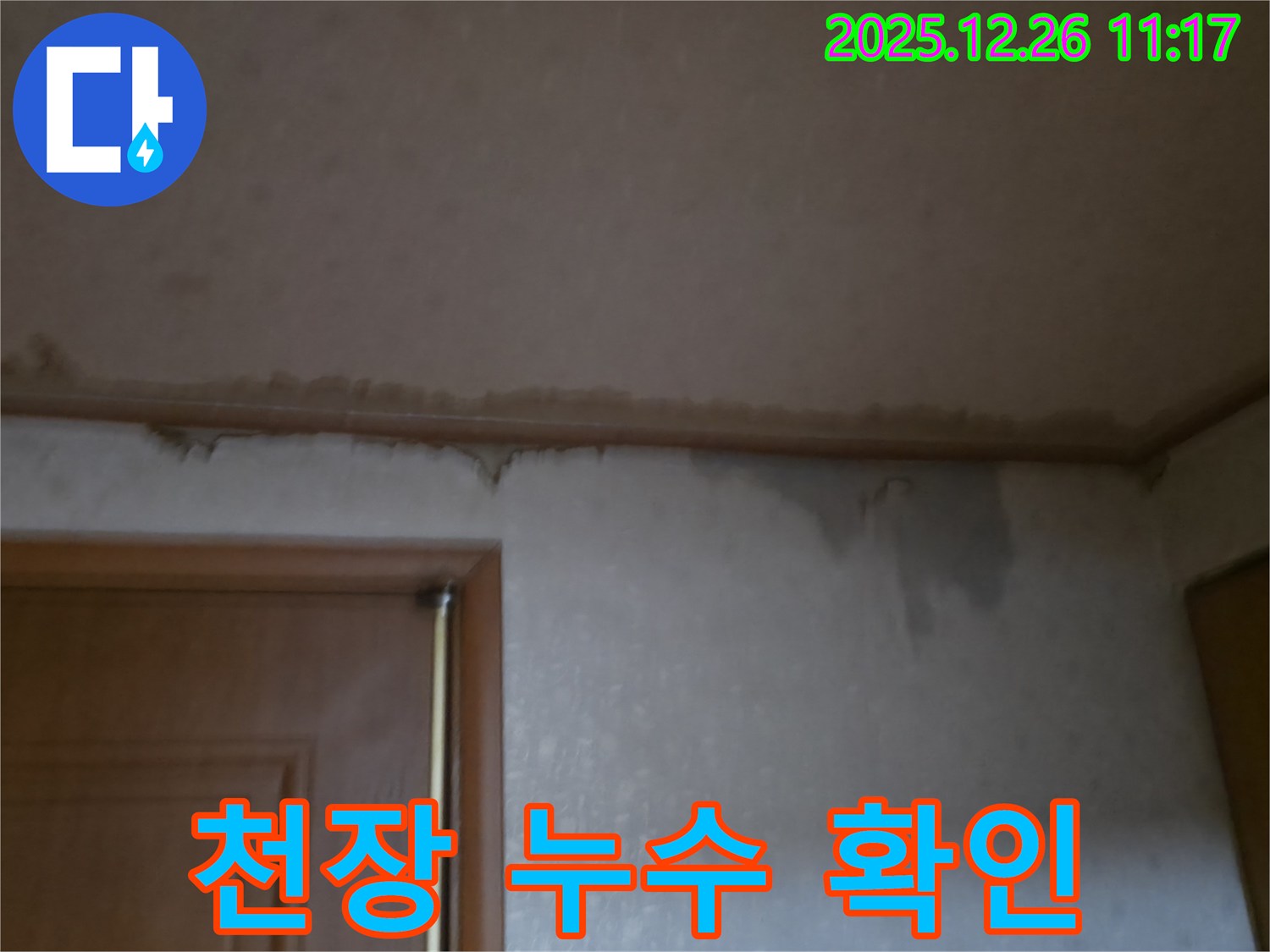 고양시 일산 백석동 아파트 천장 누수 - 긴급 점검 중 누수 부위 확인