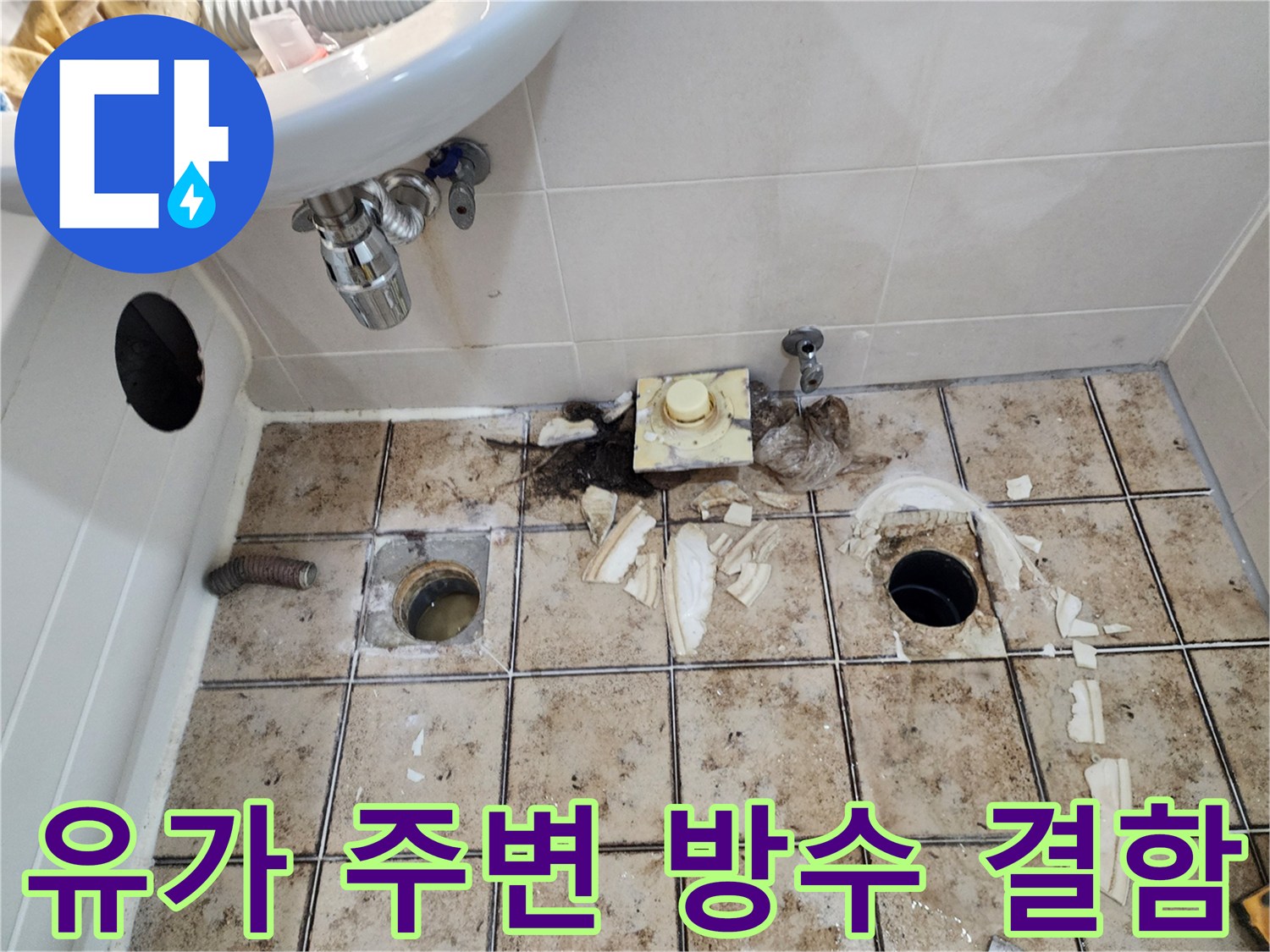 배수구-주변의-심한-오염과-틈새-발견