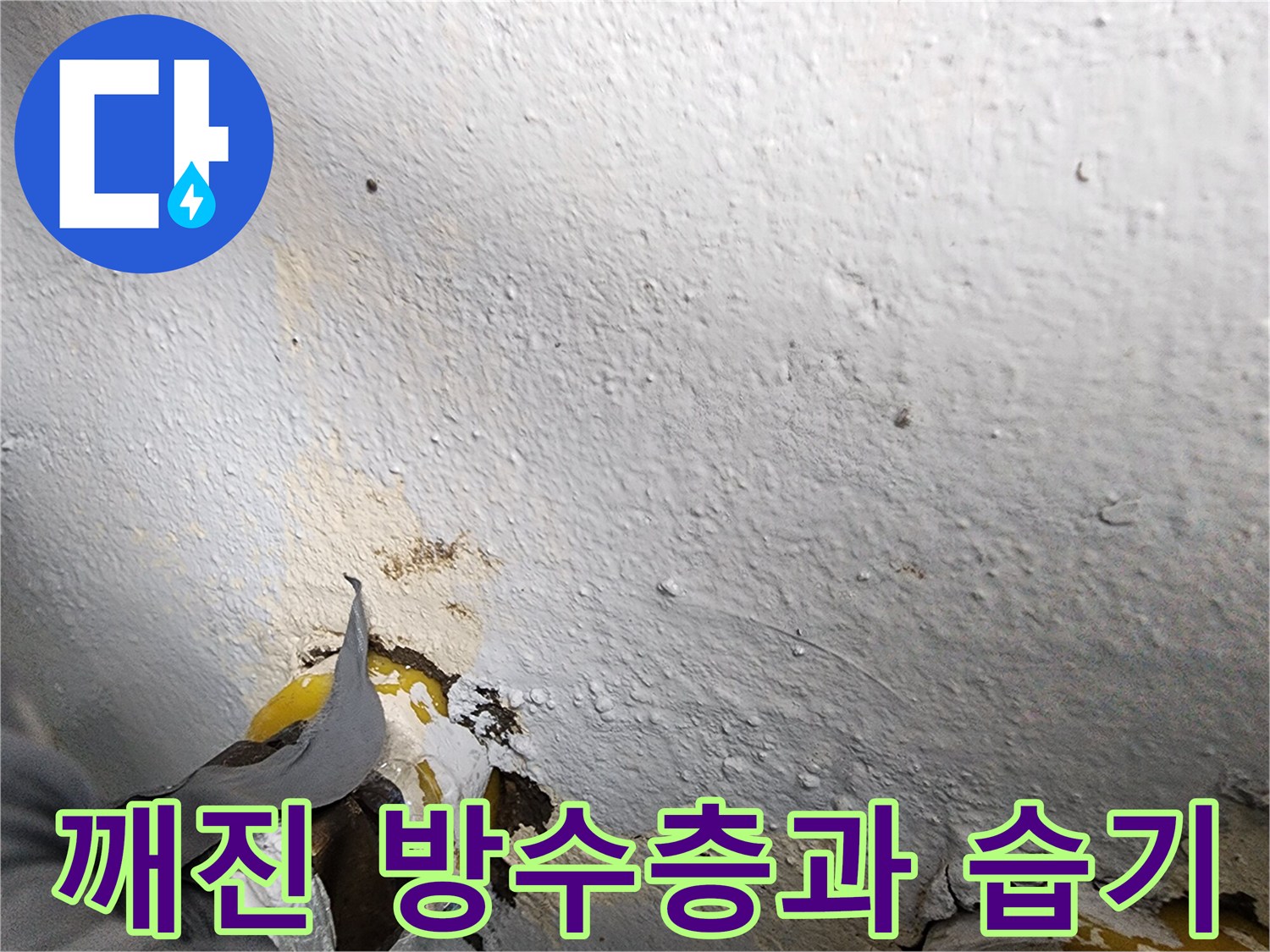 상계동-욕실-배수구-주변-방수층-파손-부위