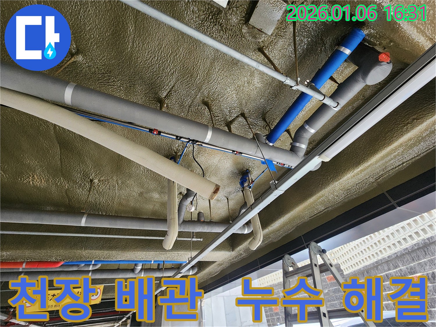 노원구 월계2동에서 발생한 천장 배관 누수 - 누수 전문가가 완벽하게 해결하여 고객님의 걱정을 덜어드렸습니다.