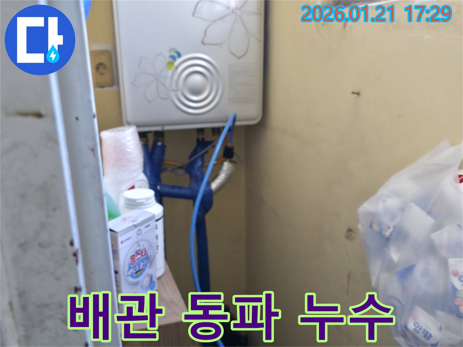 은평구 갈현로에서 발생한 보일러 배관 동파 누수 - 신속한 복구 작업