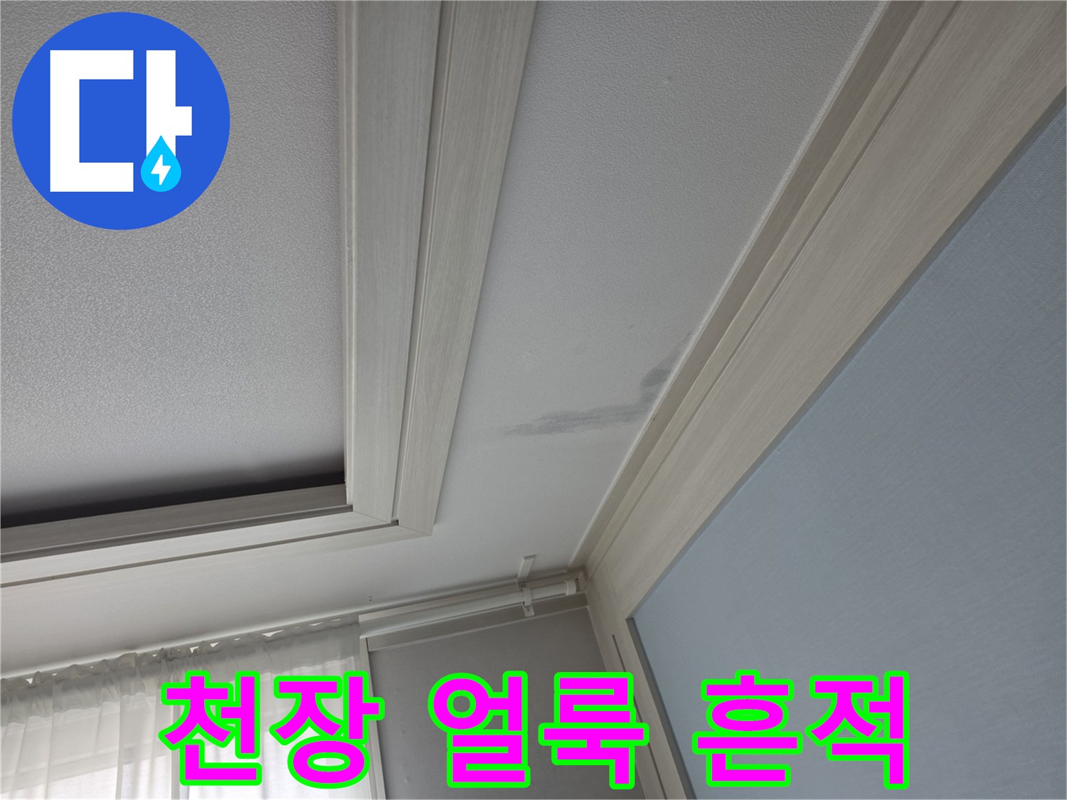 아파트-천장-면에-발생한-젖은-얼룩-사진