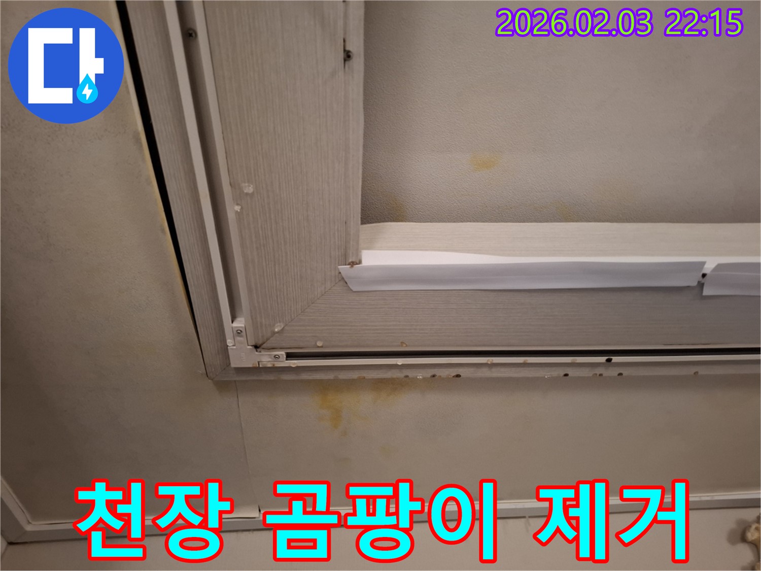 윗집 누수로 인한 천장 곰팡이 - 깨끗하게 제거하고 누수까지 완벽 해결!