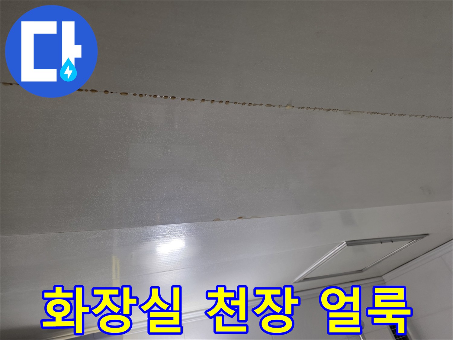 노원구 공릉동 현장-화장실 천장 마감재에 발생한 물길 자국
