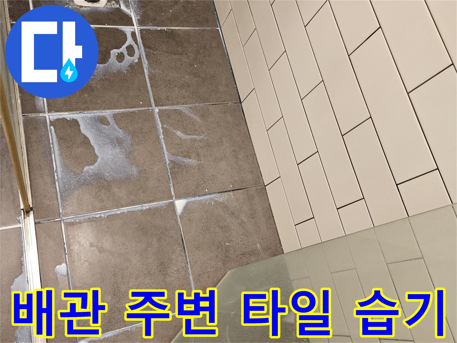 하수구-주변-타일의-습윤한-상태