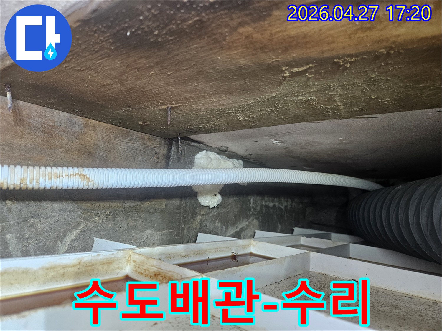 욕실-천장-누수-현장에서-수도배관-문제를-확인하고-신속한-수리를-위해-준비하는-전문가의-모습